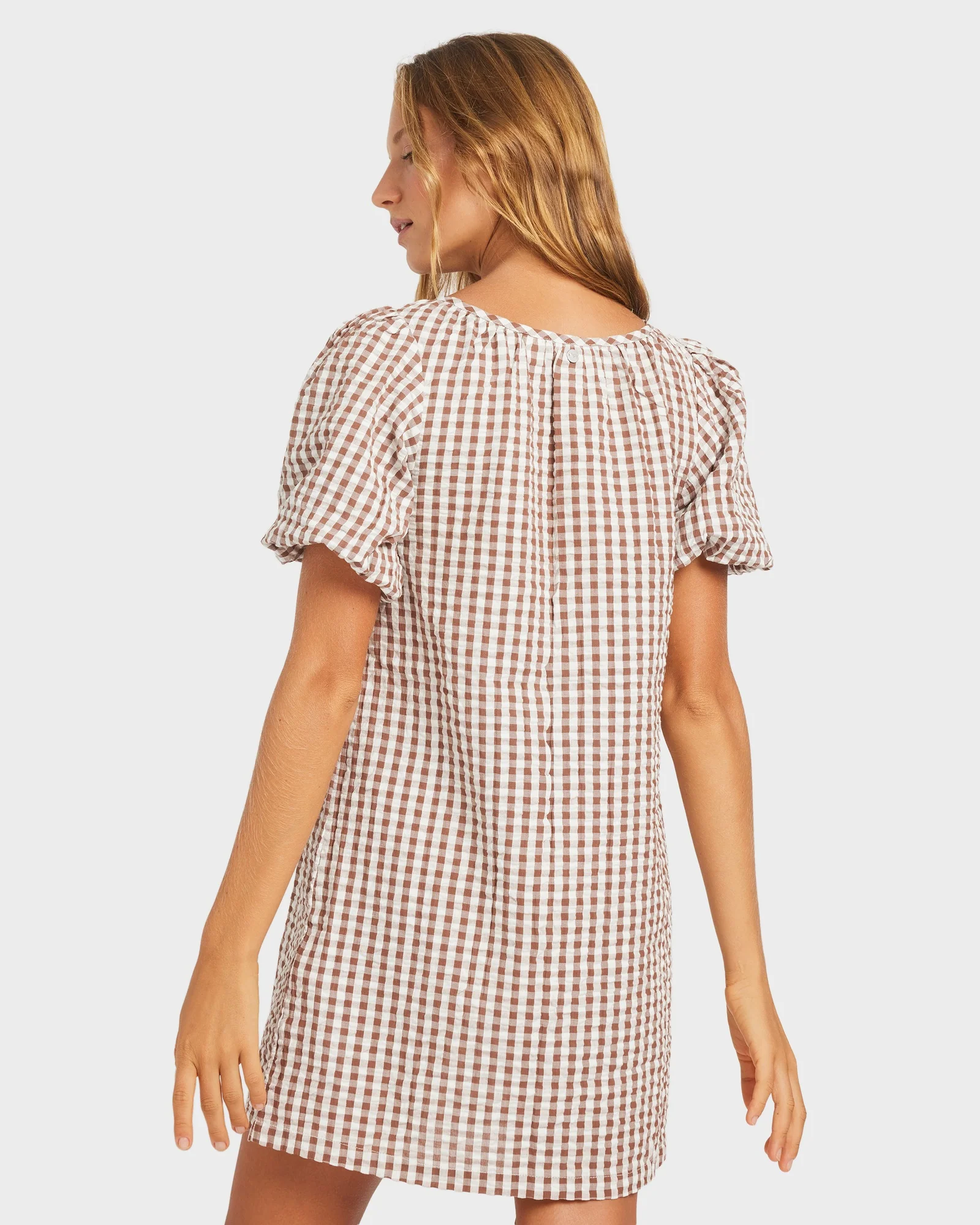 Womens Delilah Check Mini Dress - Image 3