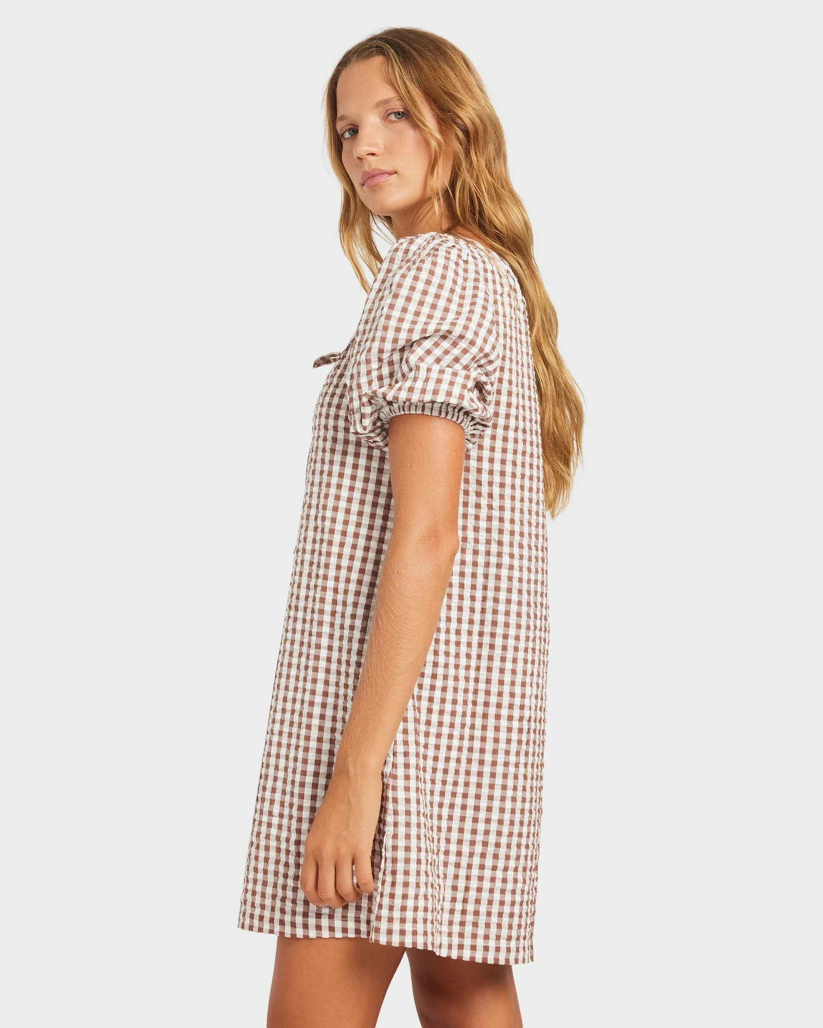 Womens Delilah Check Mini Dress - Image 4