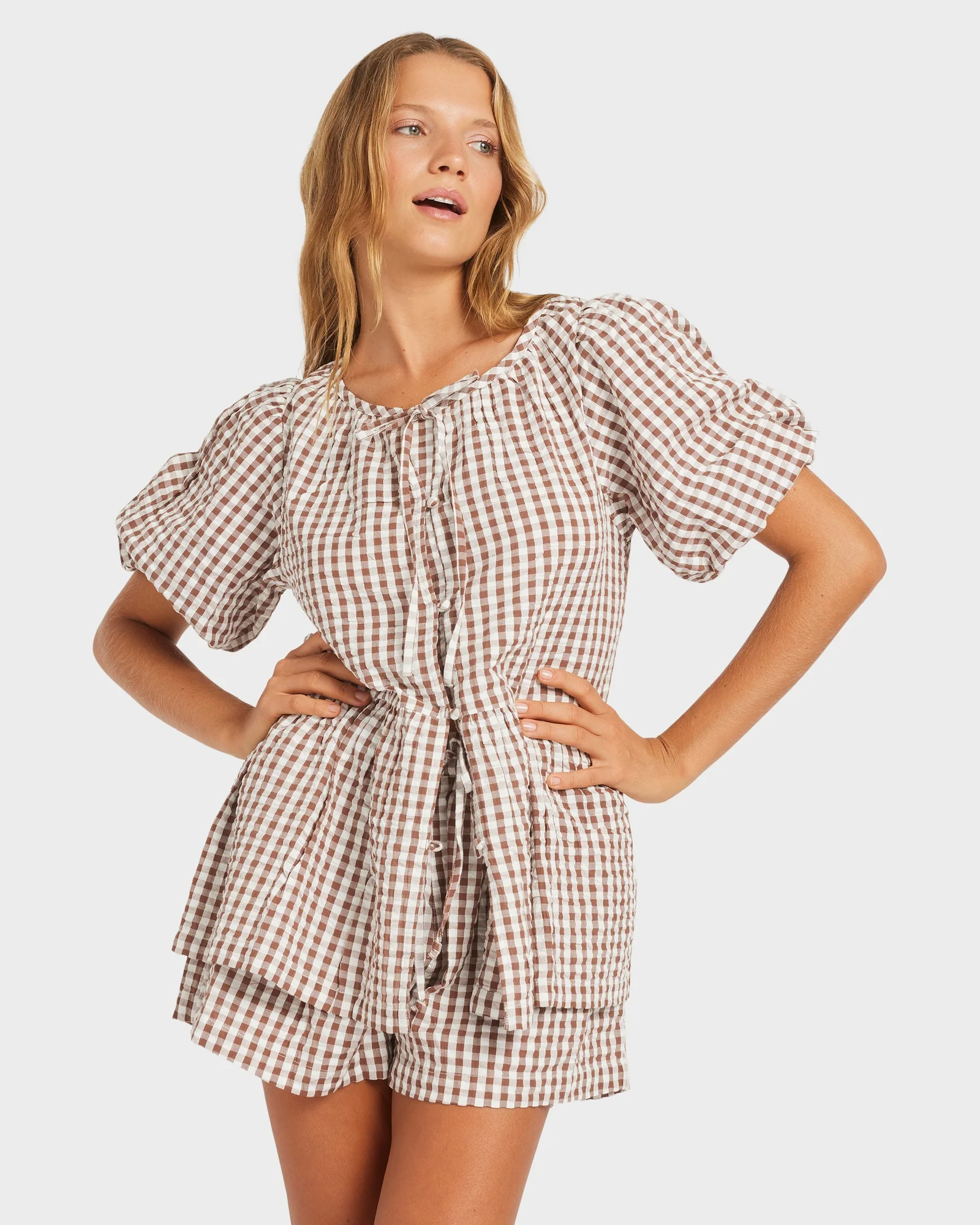 Womens Delilah Check Blouse - Image 2