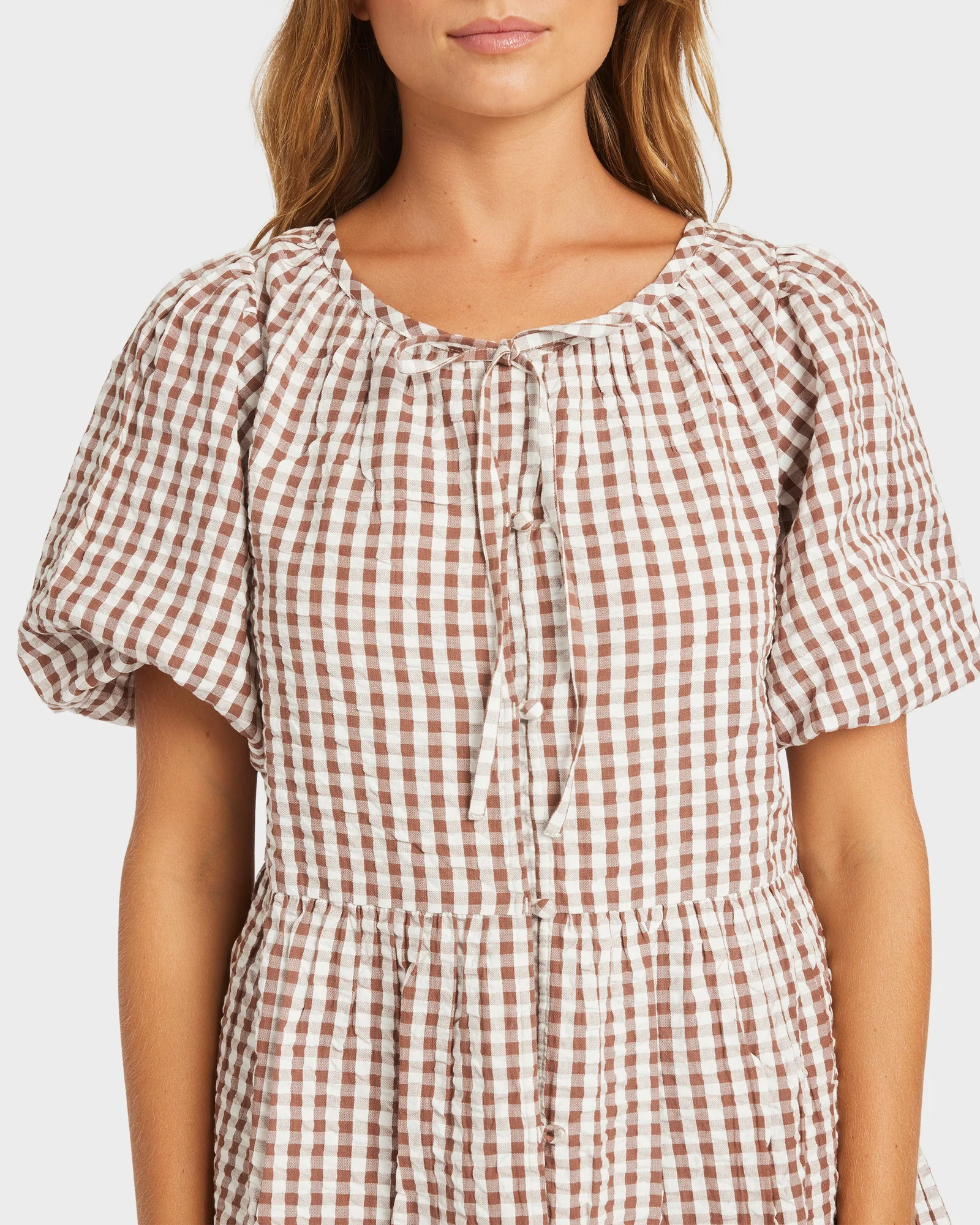 Womens Delilah Check Blouse - Image 4