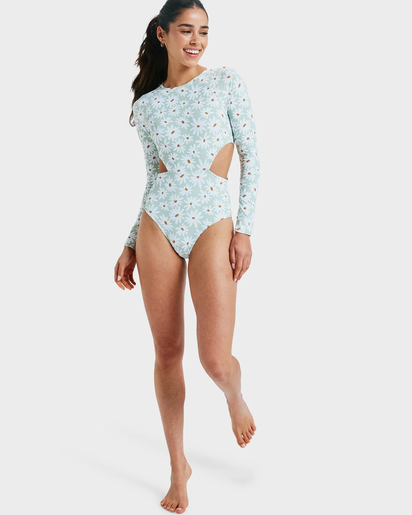 Womens Dream Floral One Piece Rash Vest - Image 6