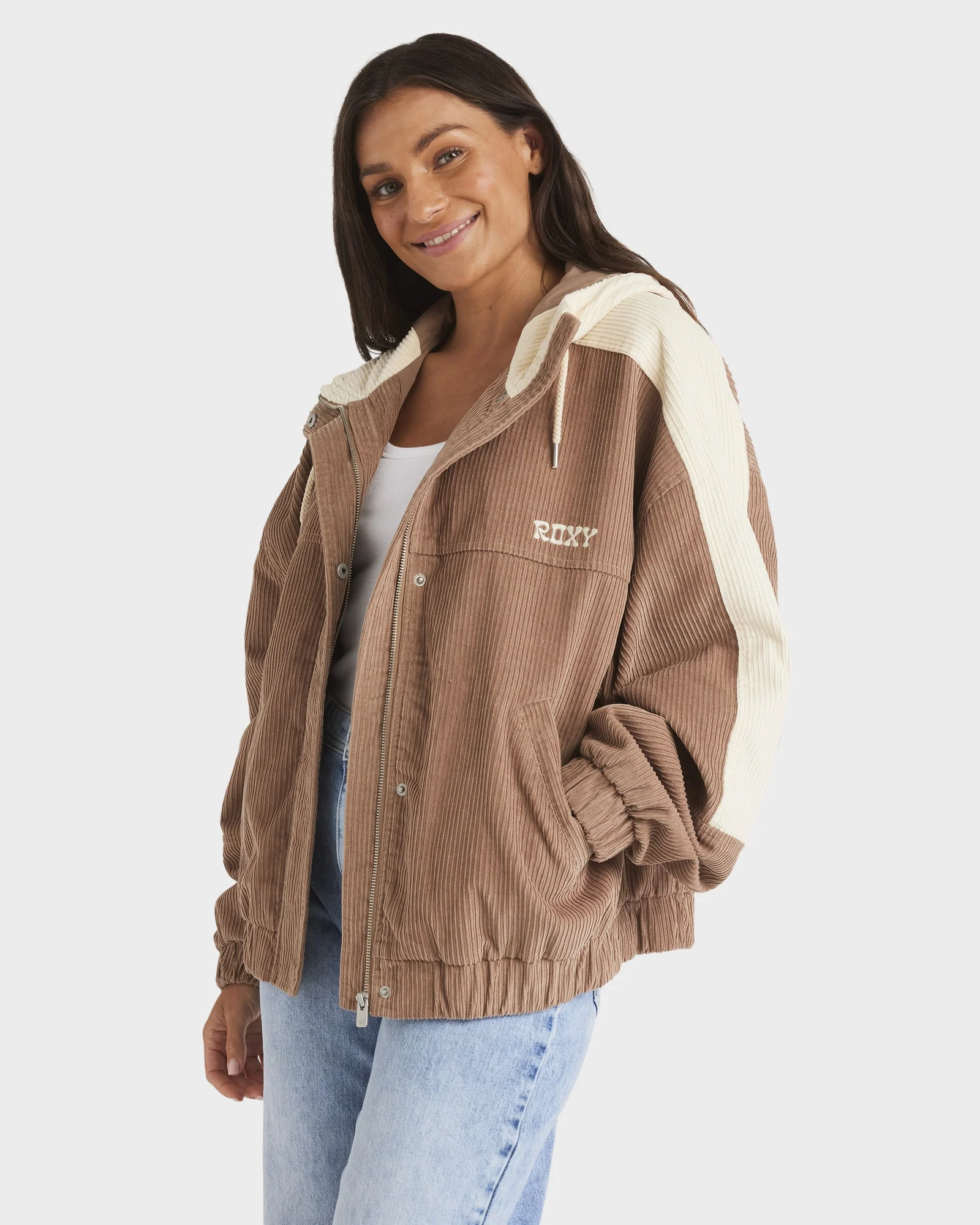 Womens Duo Corduroy Bomber Jacket - Image 2