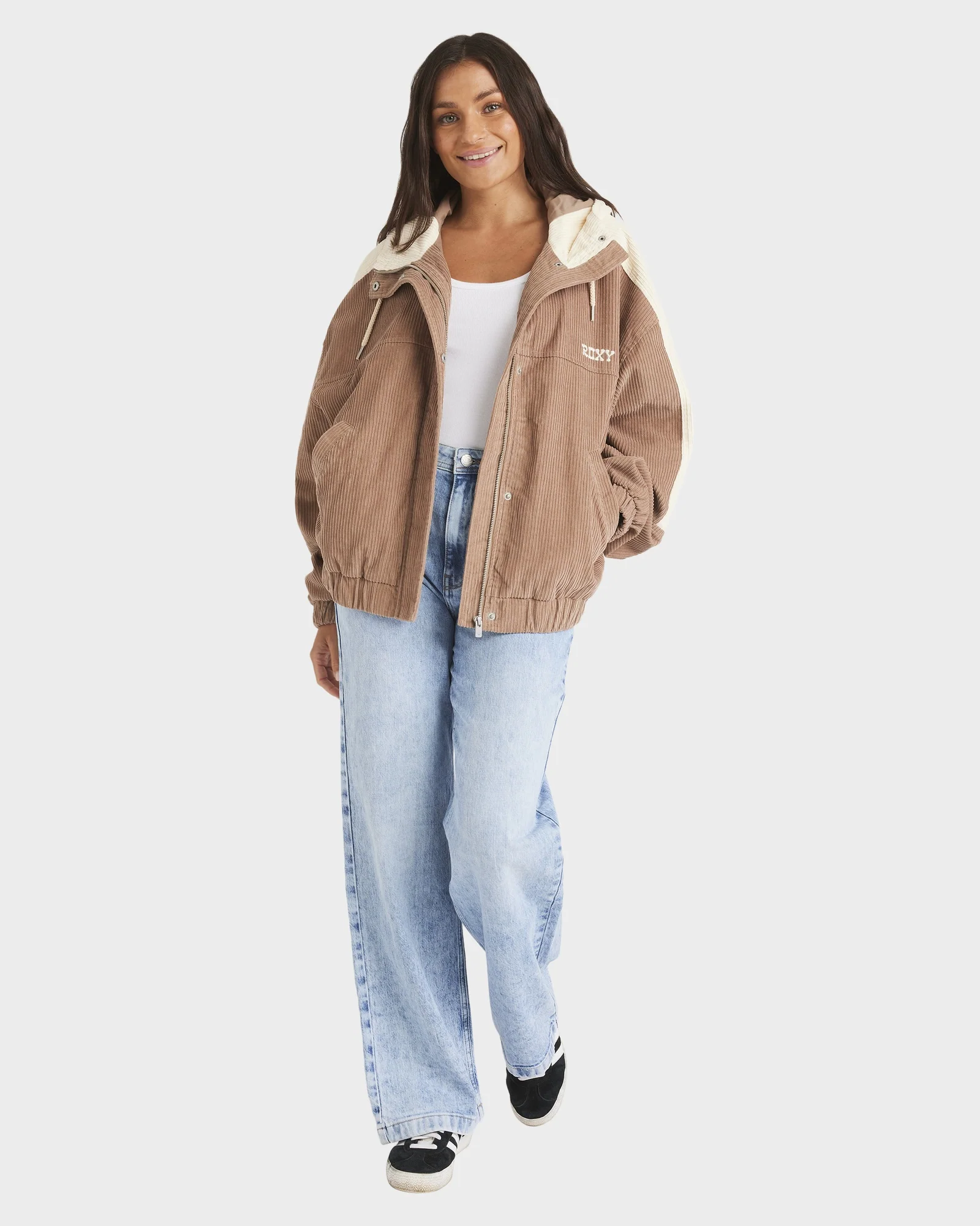 Womens Duo Corduroy Bomber Jacket - Image 5