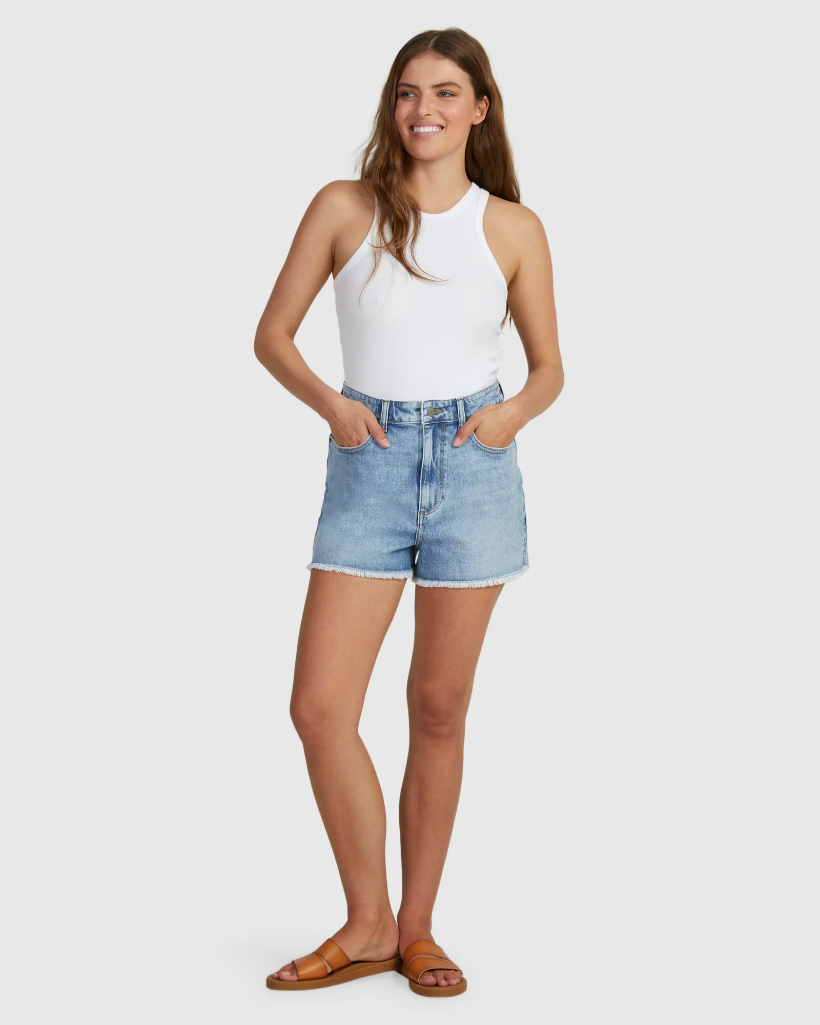Womens Eva Beau Blue Shorts - Image 5