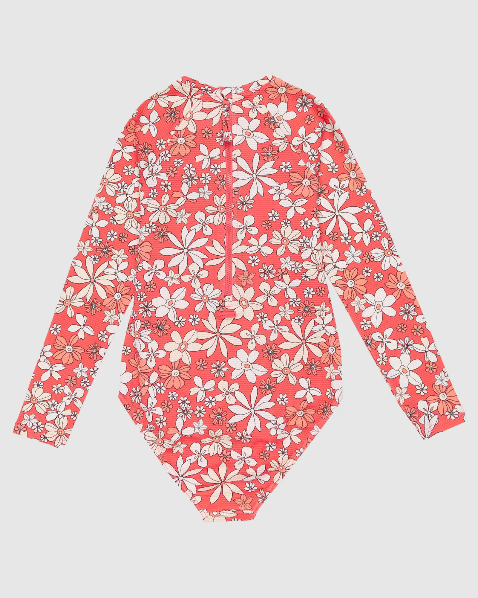 Girls 8-16 Fab Floral Onesie Long Sleeve Rash Vest - Image 2