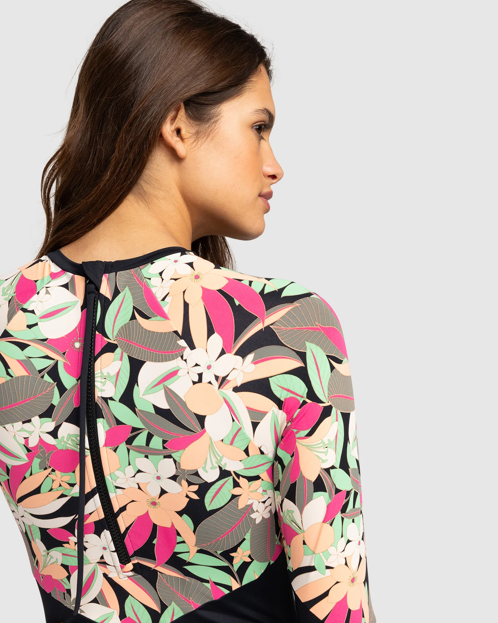 Womens Fashion Long Sleeve One Piece Swimsuit - Image 4