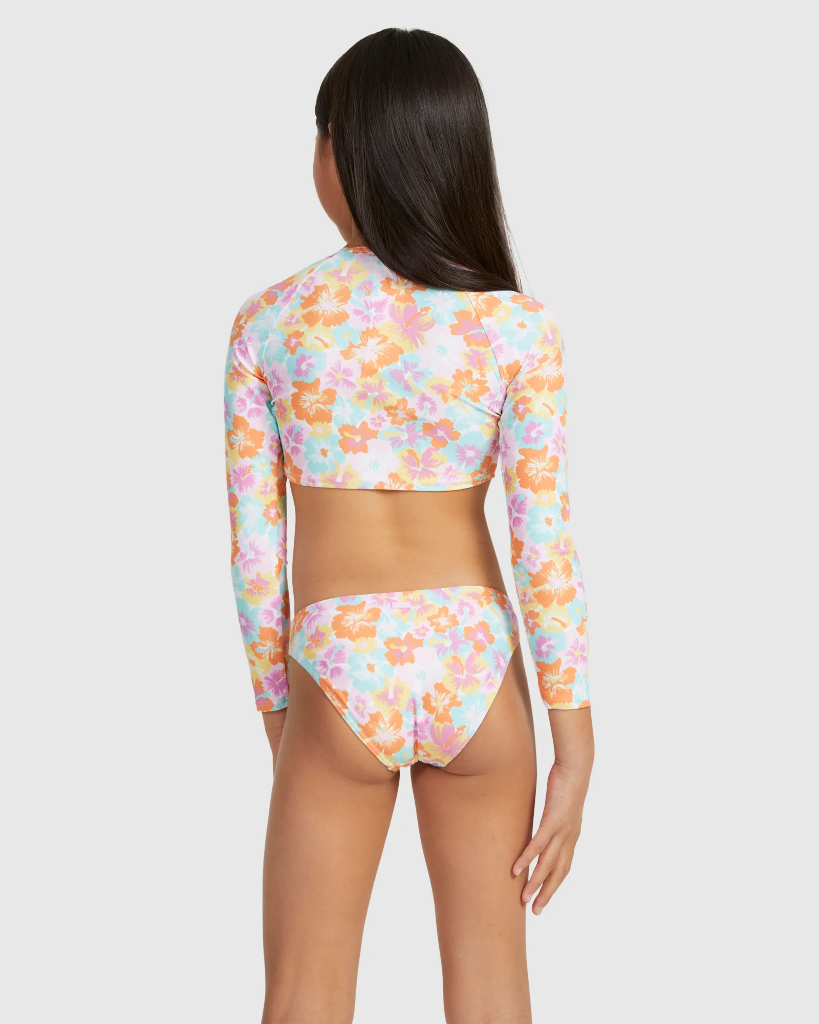 Girls Floraya Ls Crop Top Set Rashguard - Image 3