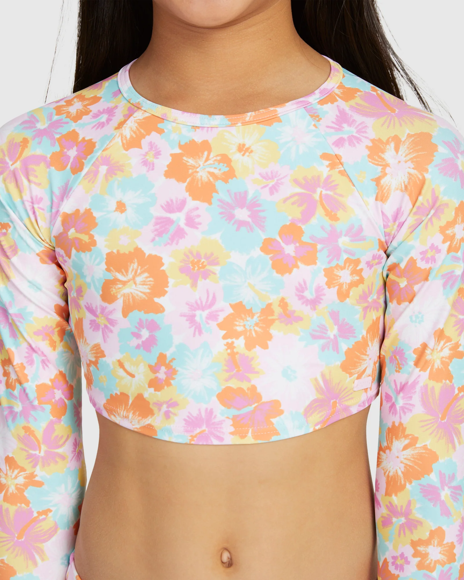 Girls Floraya Ls Crop Top Set Rashguard - Image 4