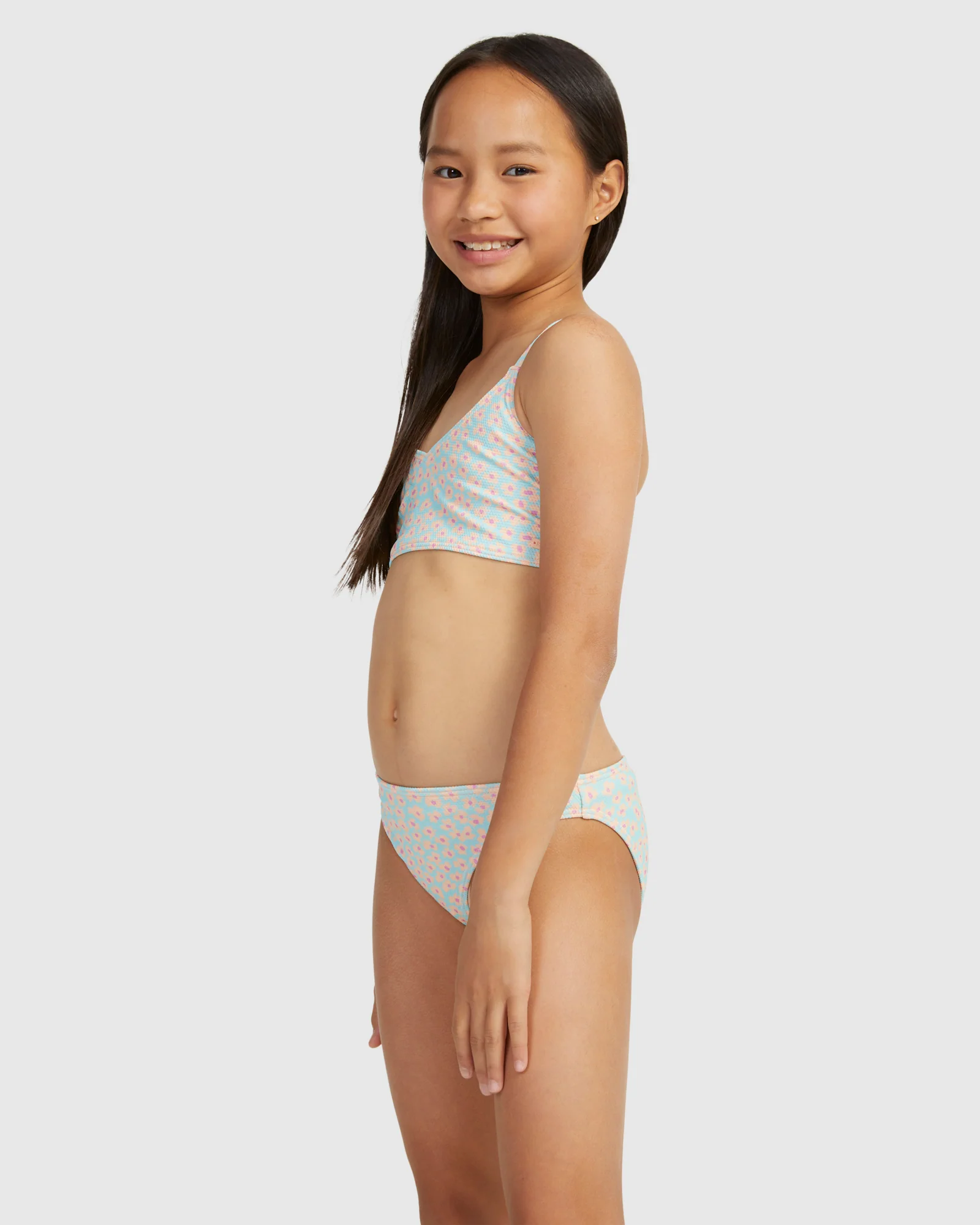 Girls 8-16 Flower Bed Cropped Tank Set Bikini - Image 2