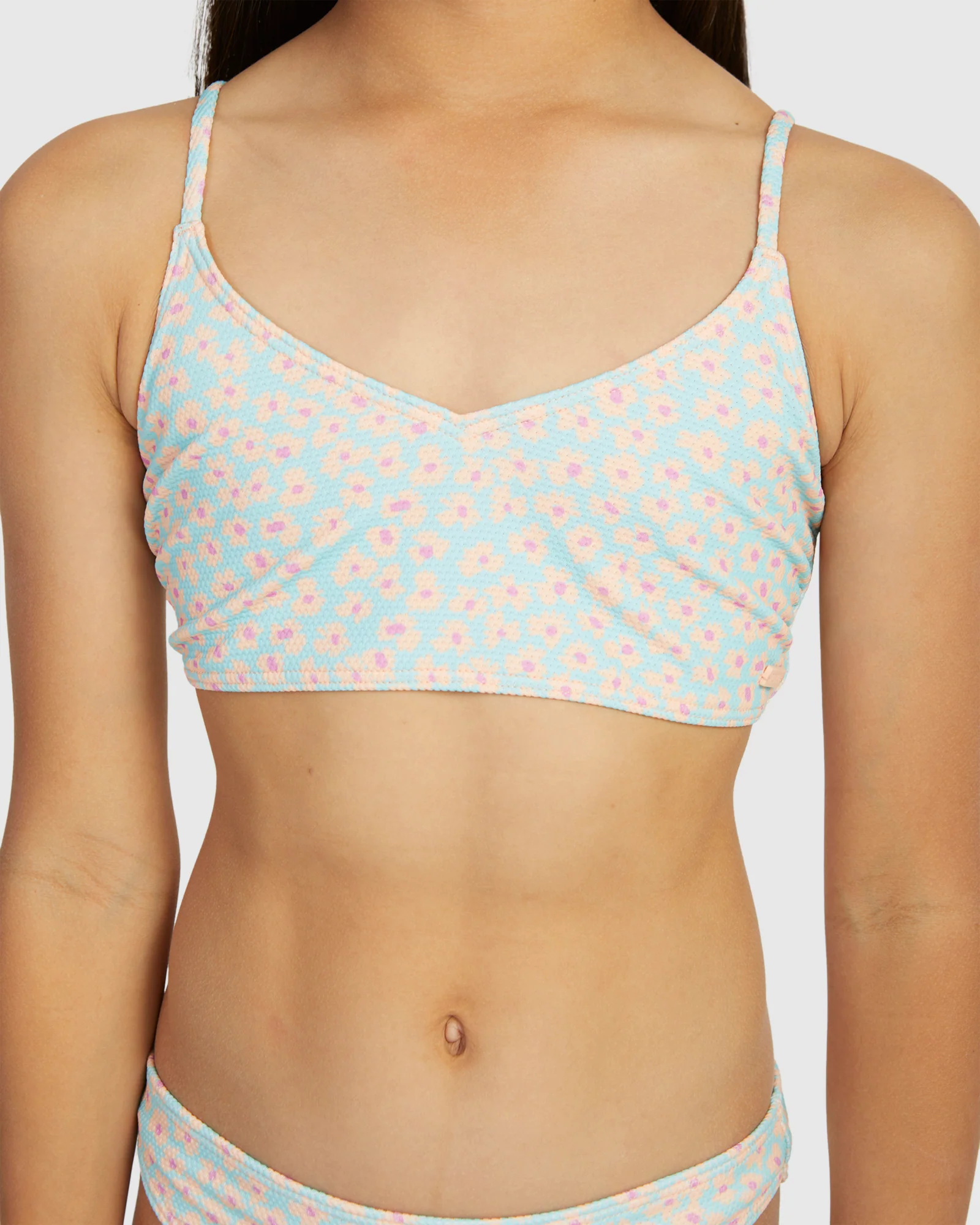 Girls 8-16 Flower Bed Cropped Tank Set Bikini - Image 4