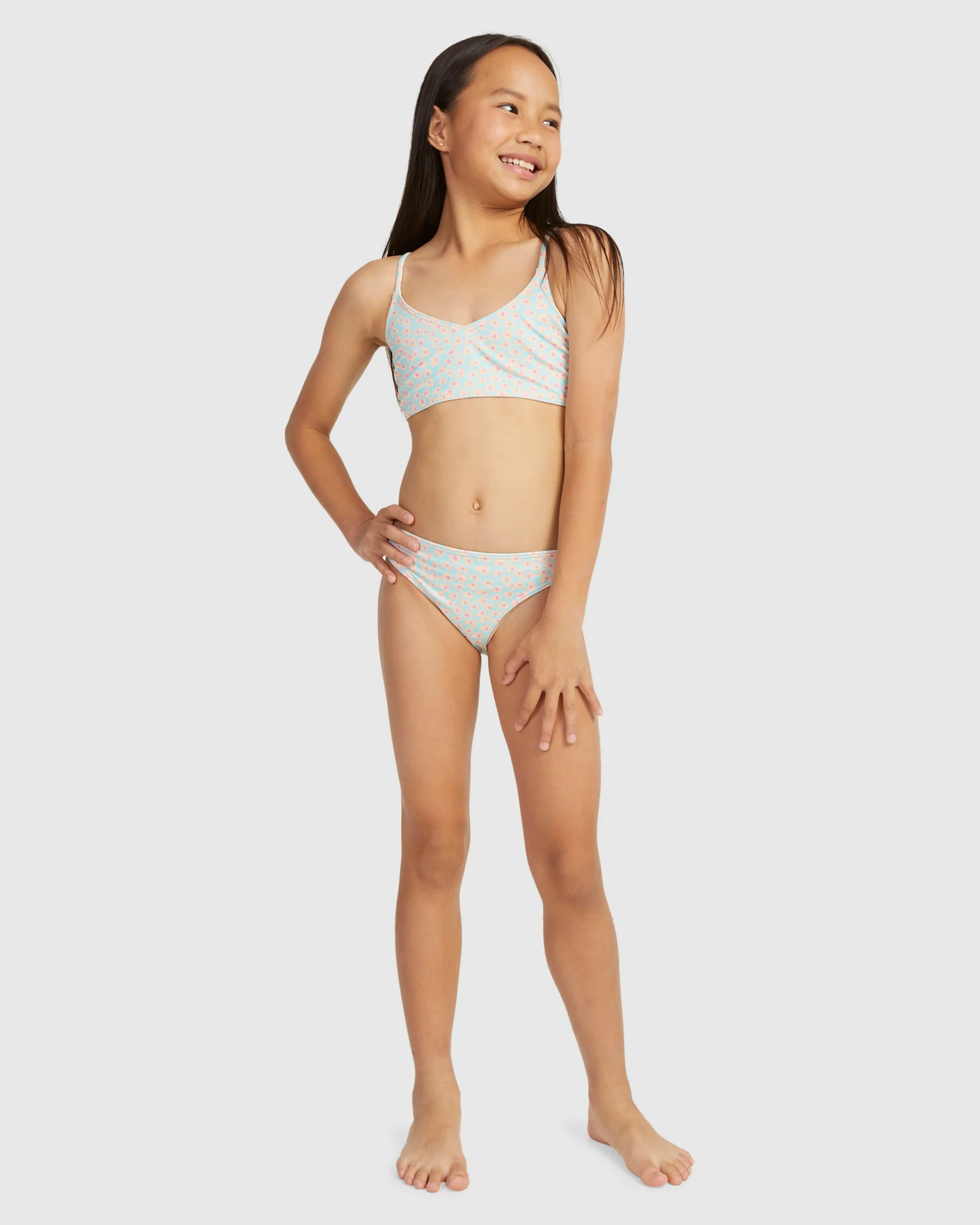 Girls 8-16 Flower Bed Cropped Tank Set Bikini - Image 5