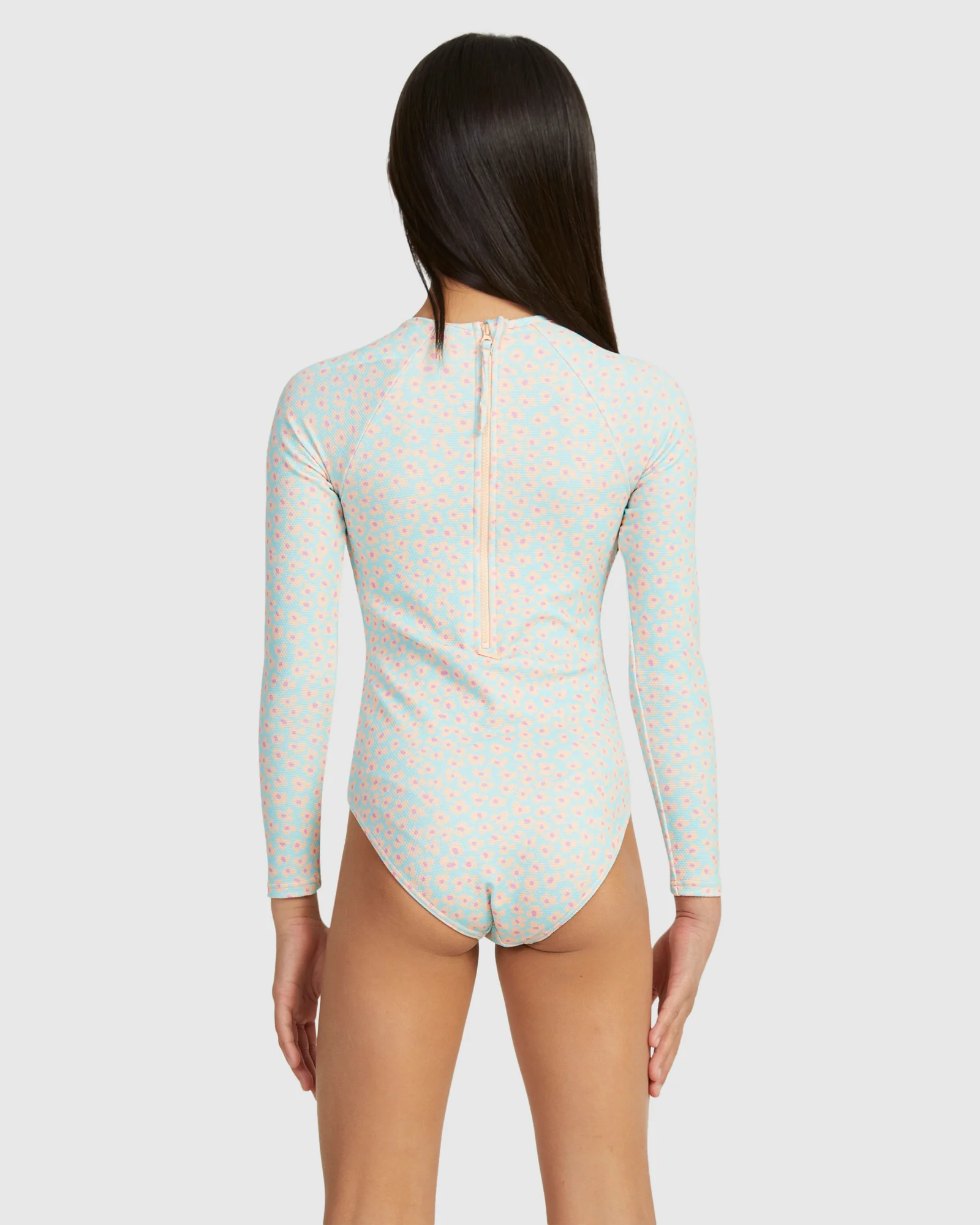 Girls Flower Bed Ls Onesie Rashguard - Image 3