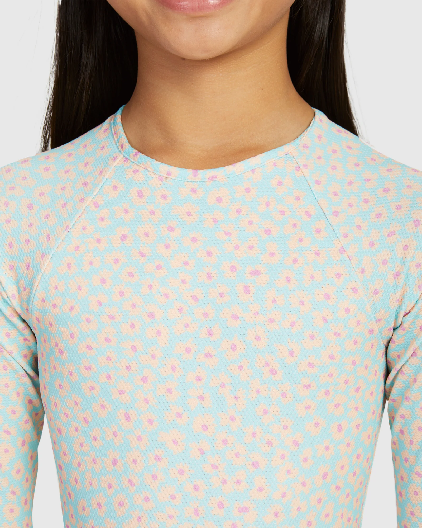 Girls Flower Bed Ls Onesie Rashguard - Image 4