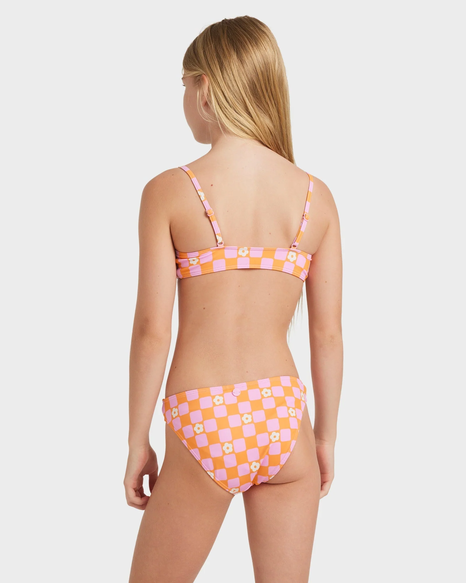 Girls 8-16 Flower Check Two Piece - Image 3