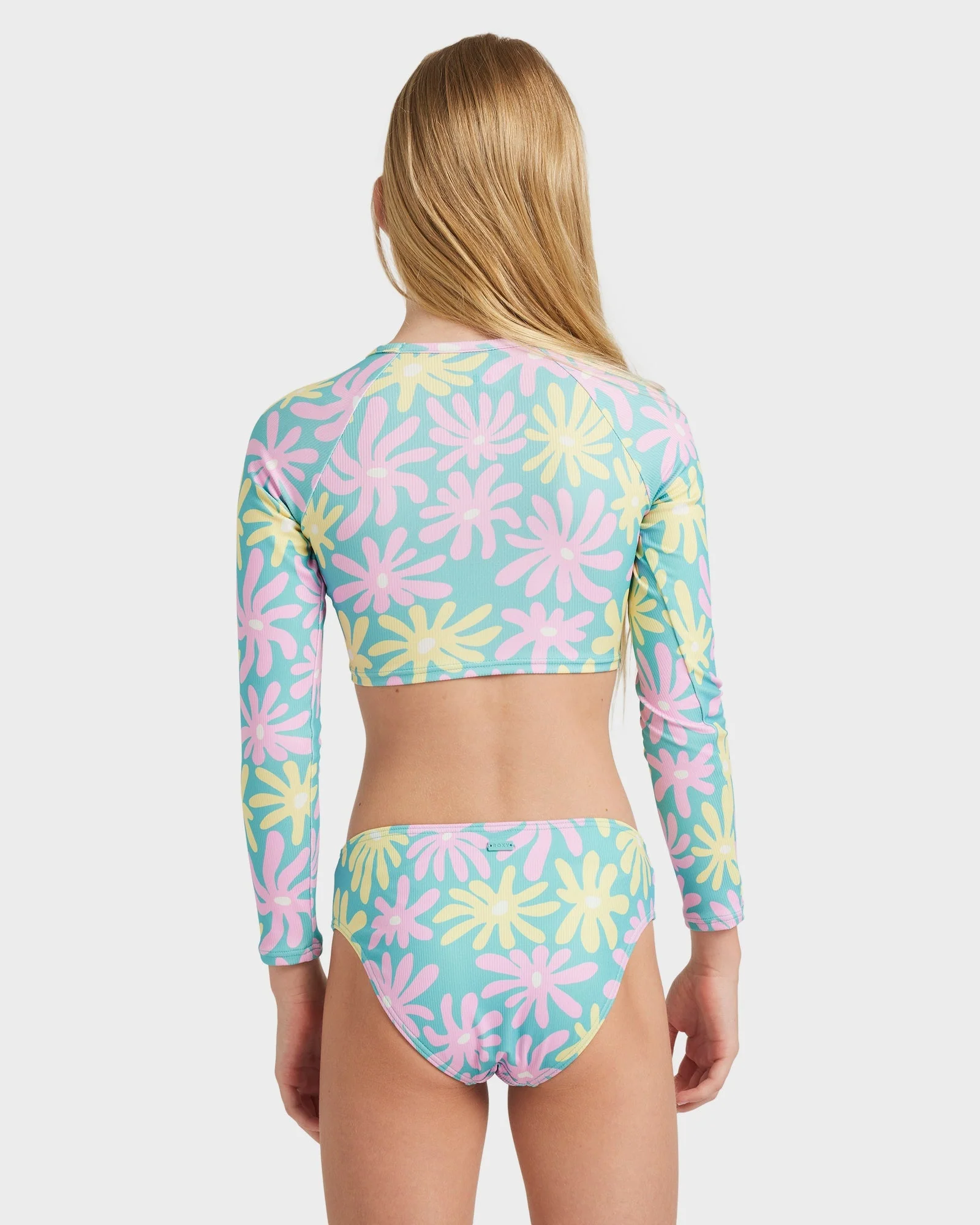 Girls 8-16 Flower Lover Lycra Two Piece Rash Vest - Image 3