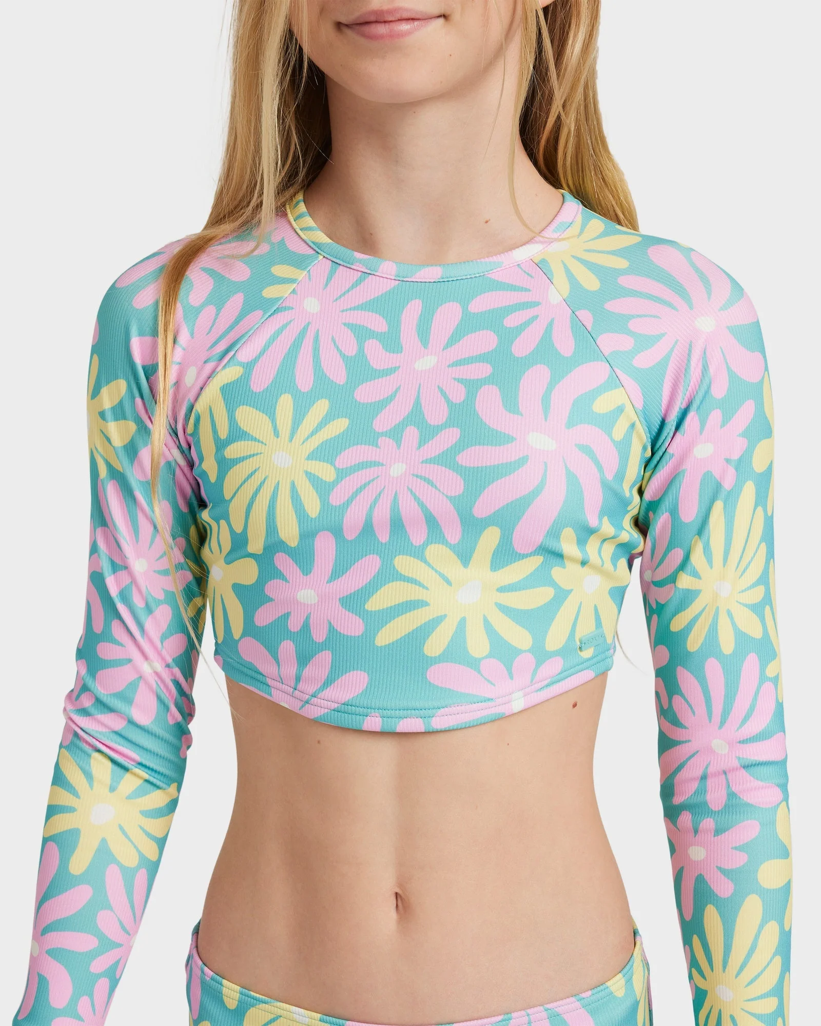 Girls 8-16 Flower Lover Lycra Two Piece Rash Vest - Image 4