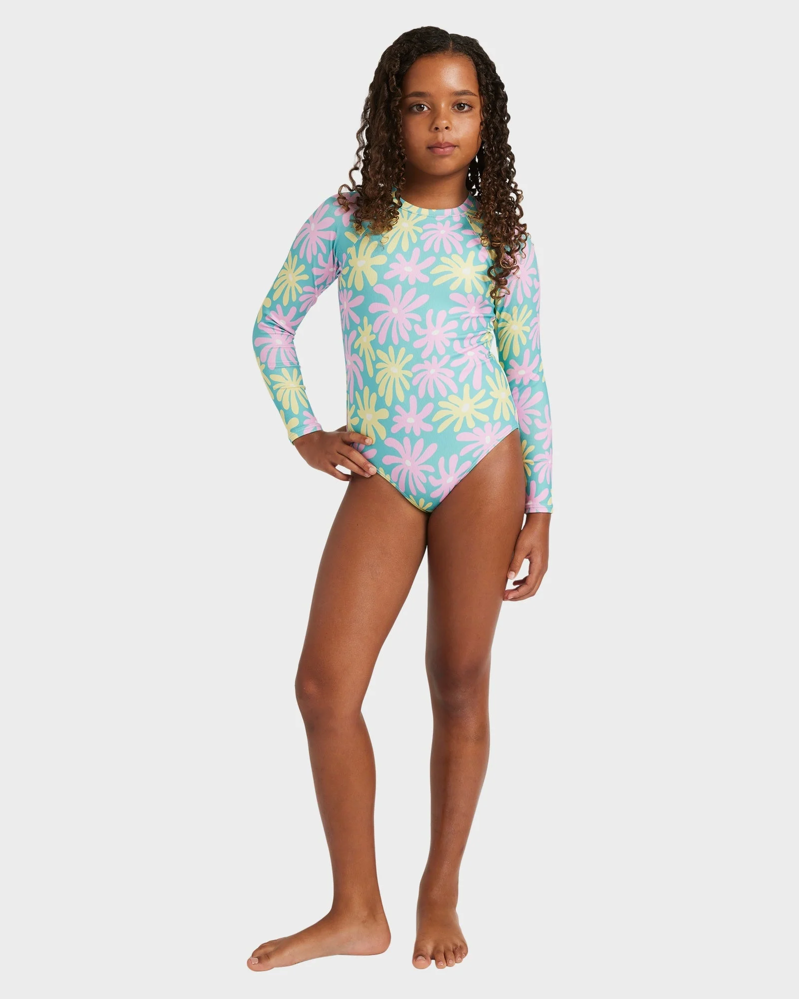Girls 8-16 Flower Lover One Piece Rash Vest - Image 5