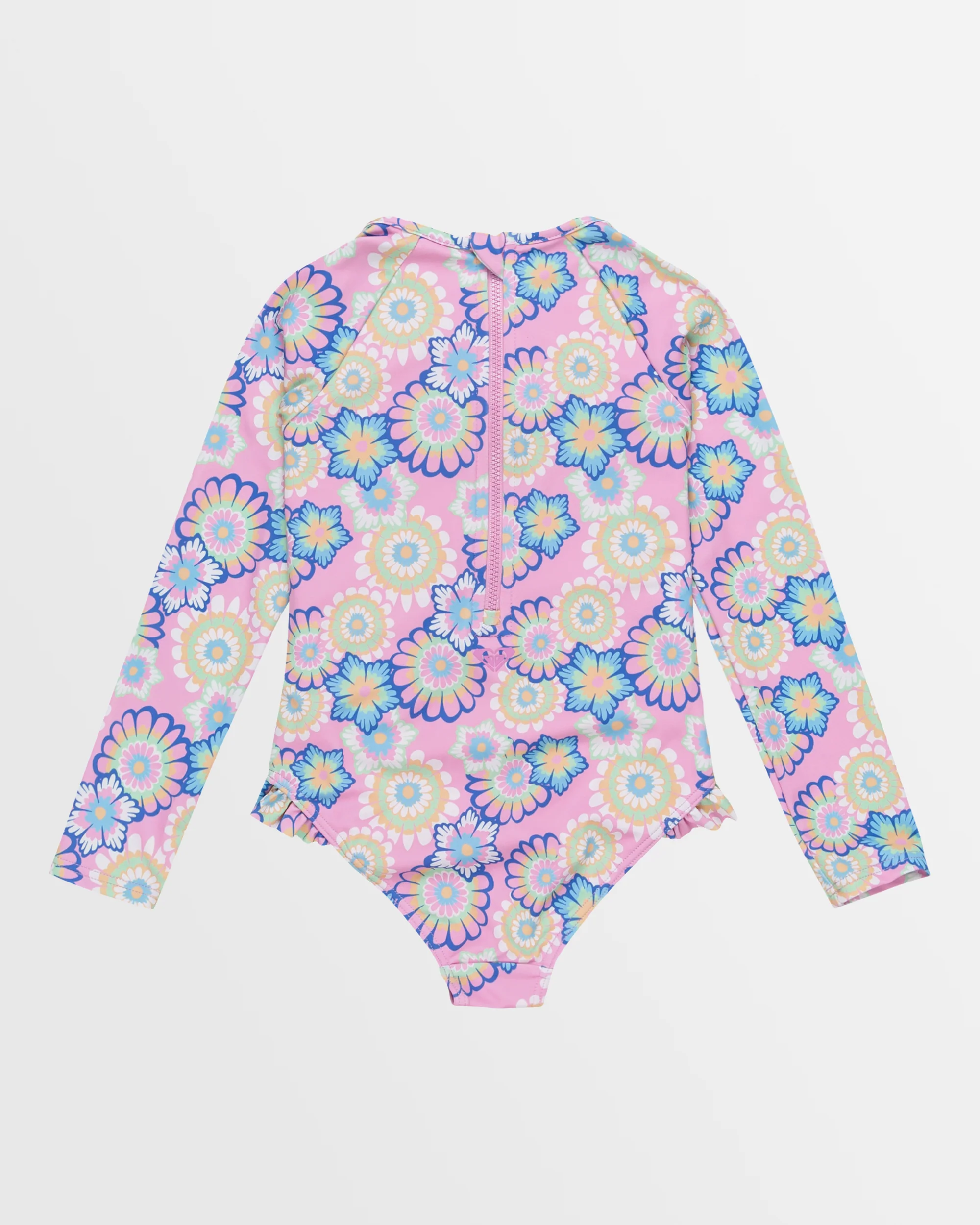 Girls 2-7 Flower Party Long Sleeve One Piece Rash Vest - Image 2