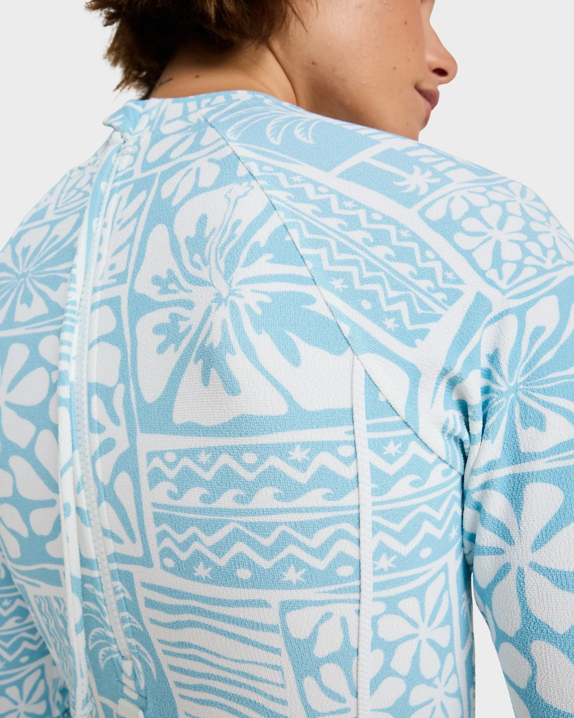 Womens Flowers Wave Long Sleeve Onesie Rash Vest - Image 6