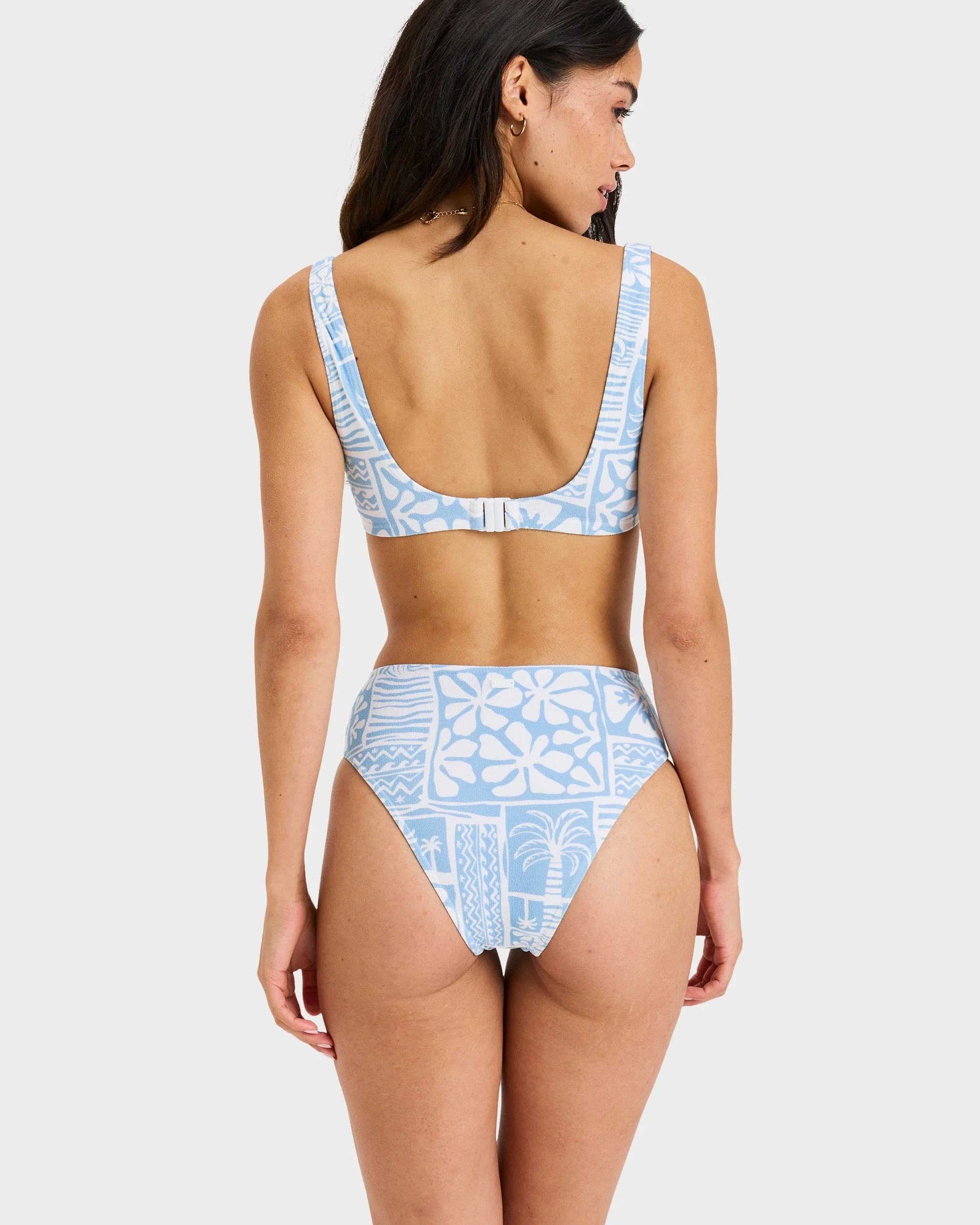 Womens Flower Wave Mid Waist Bikini Bottom - Image 3