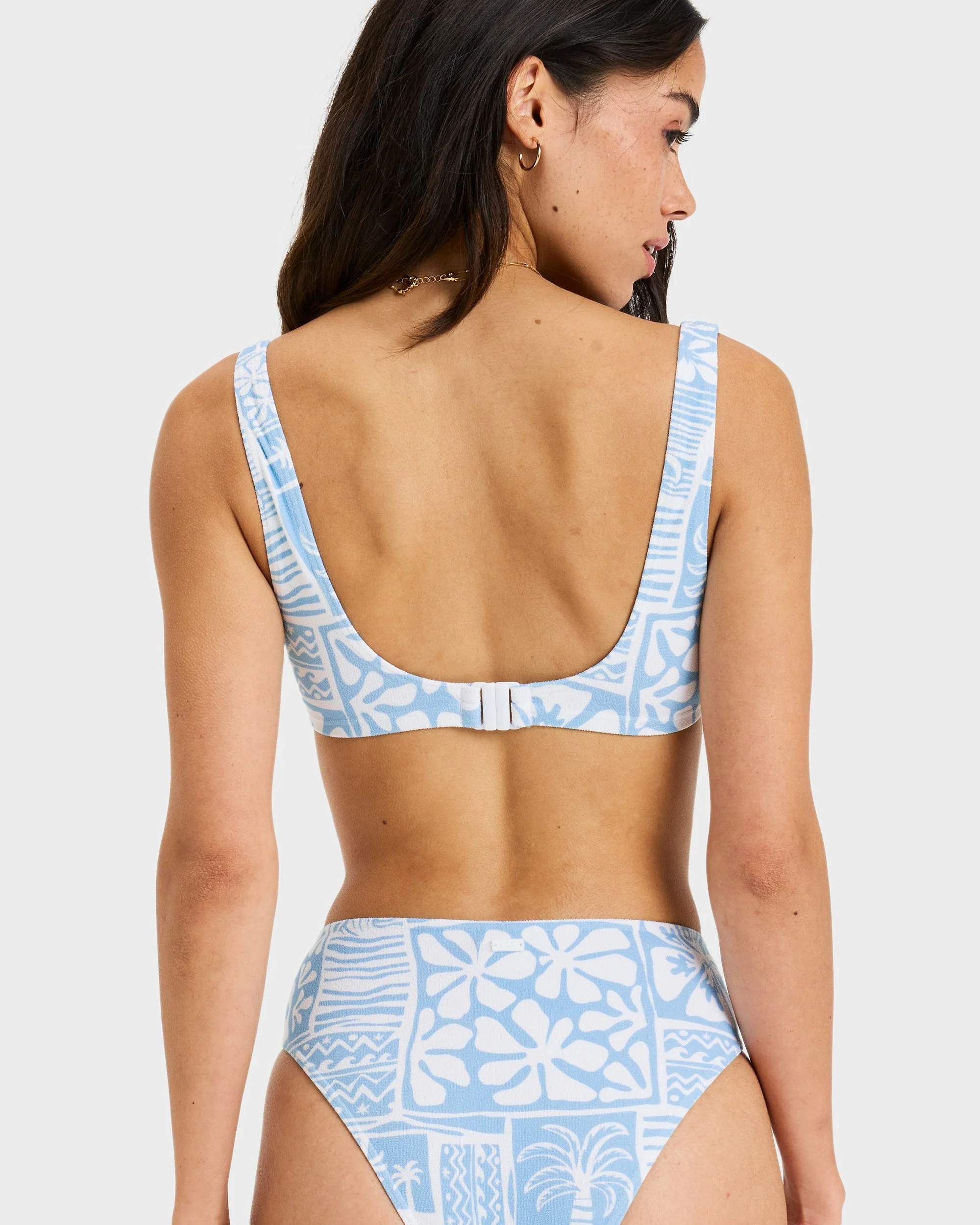 Womens Flowers Wave D Cup Bikini Top - Image 2