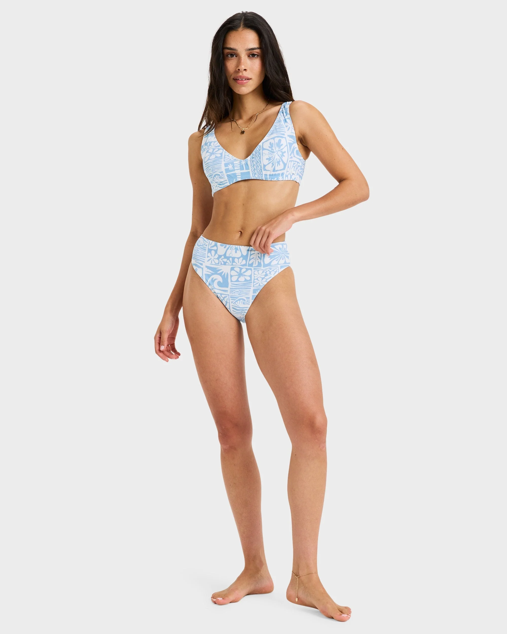 Womens Flowers Wave D Cup Bikini Top - Image 4