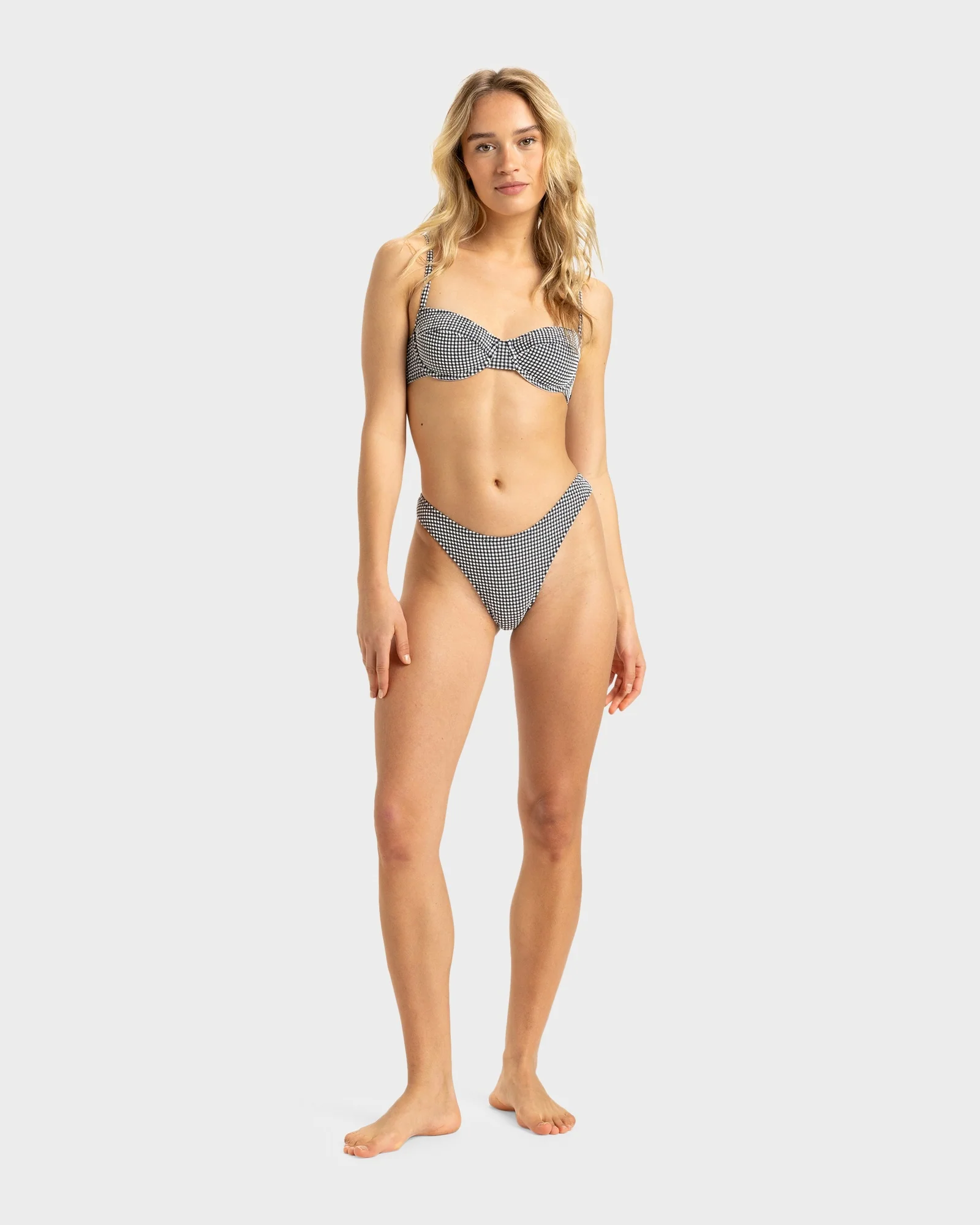 Womens Gingham Hi Cheeky Bikini Bottom - Image 5