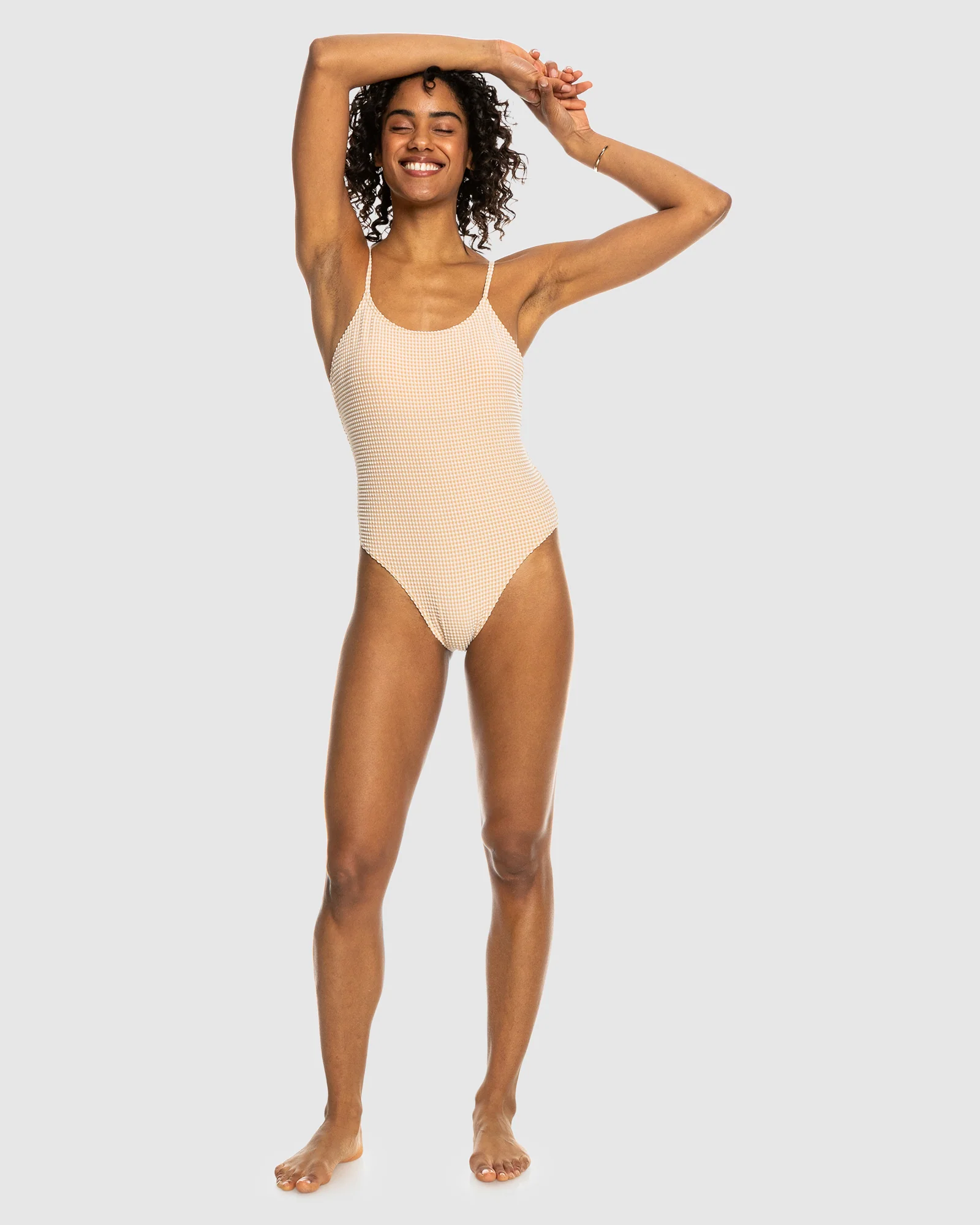 Womens Gingham High Leg One Piece Swimsuit - Image 5
