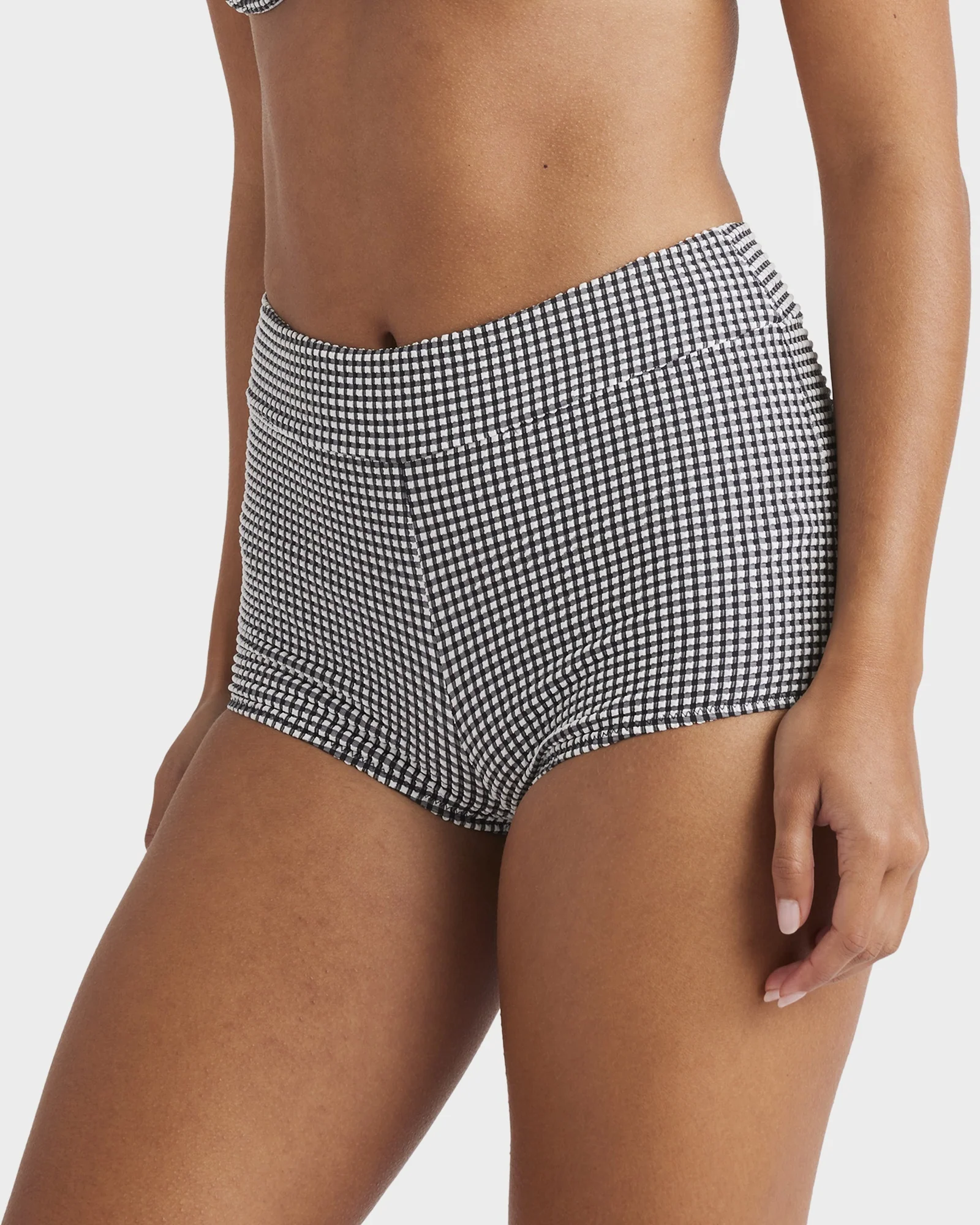 Womens Gingham Shorty Bikini Bottom - Image 5