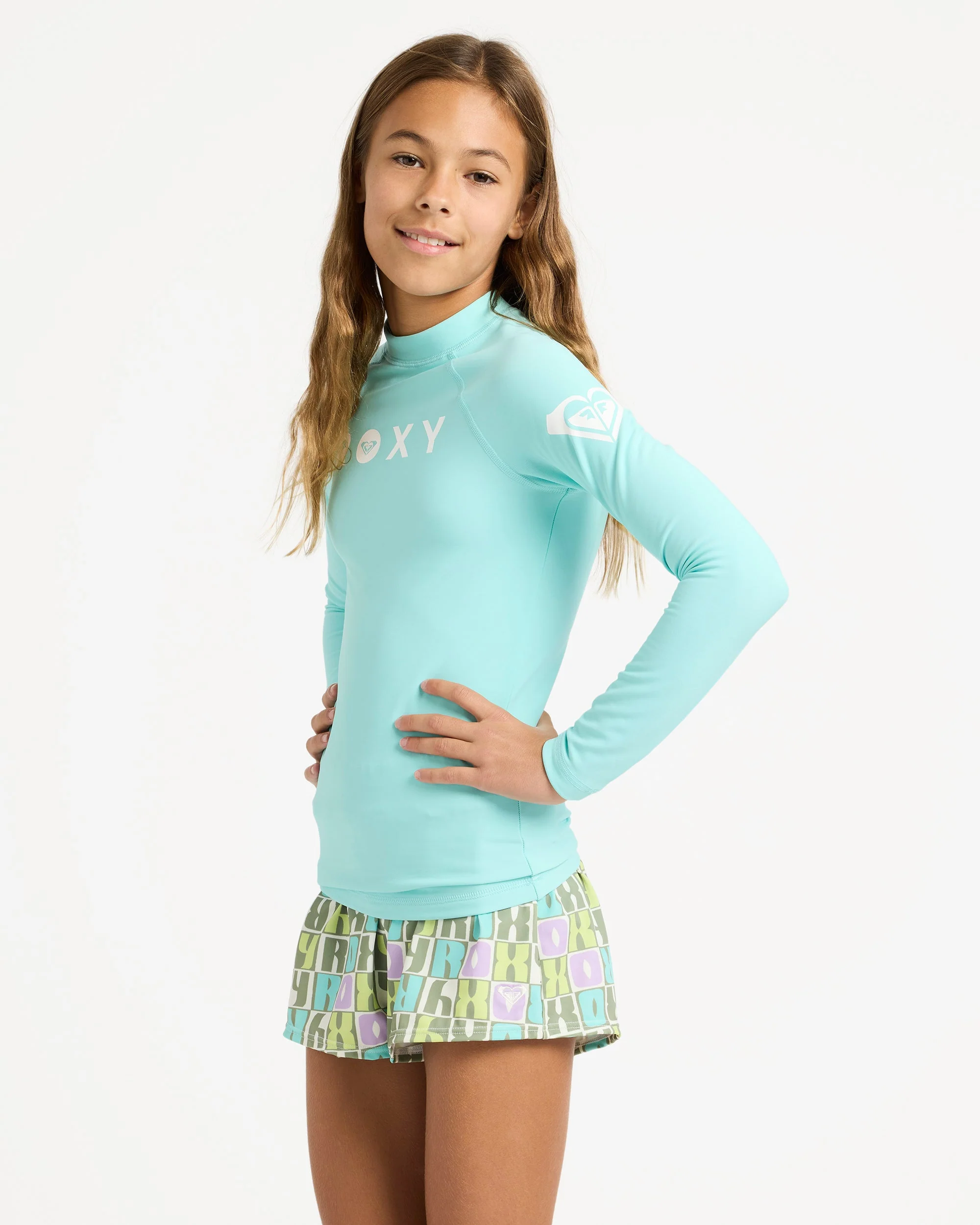 Girls 6-16 Girl Heater Long Sleeve Lycra Rash Vest - Image 3