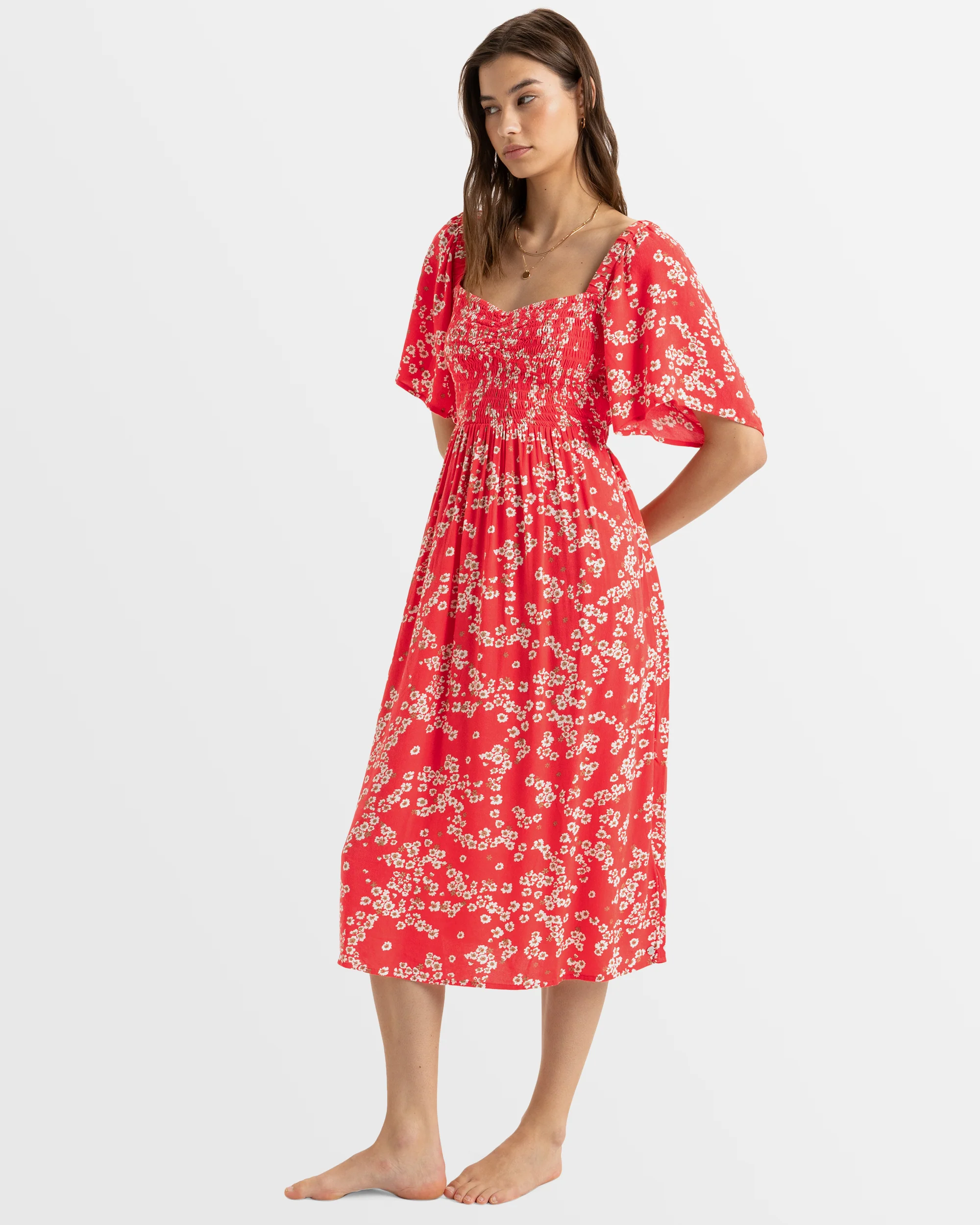 Womens Golden Dawn Midi Fit & Flare Dress - Image 2