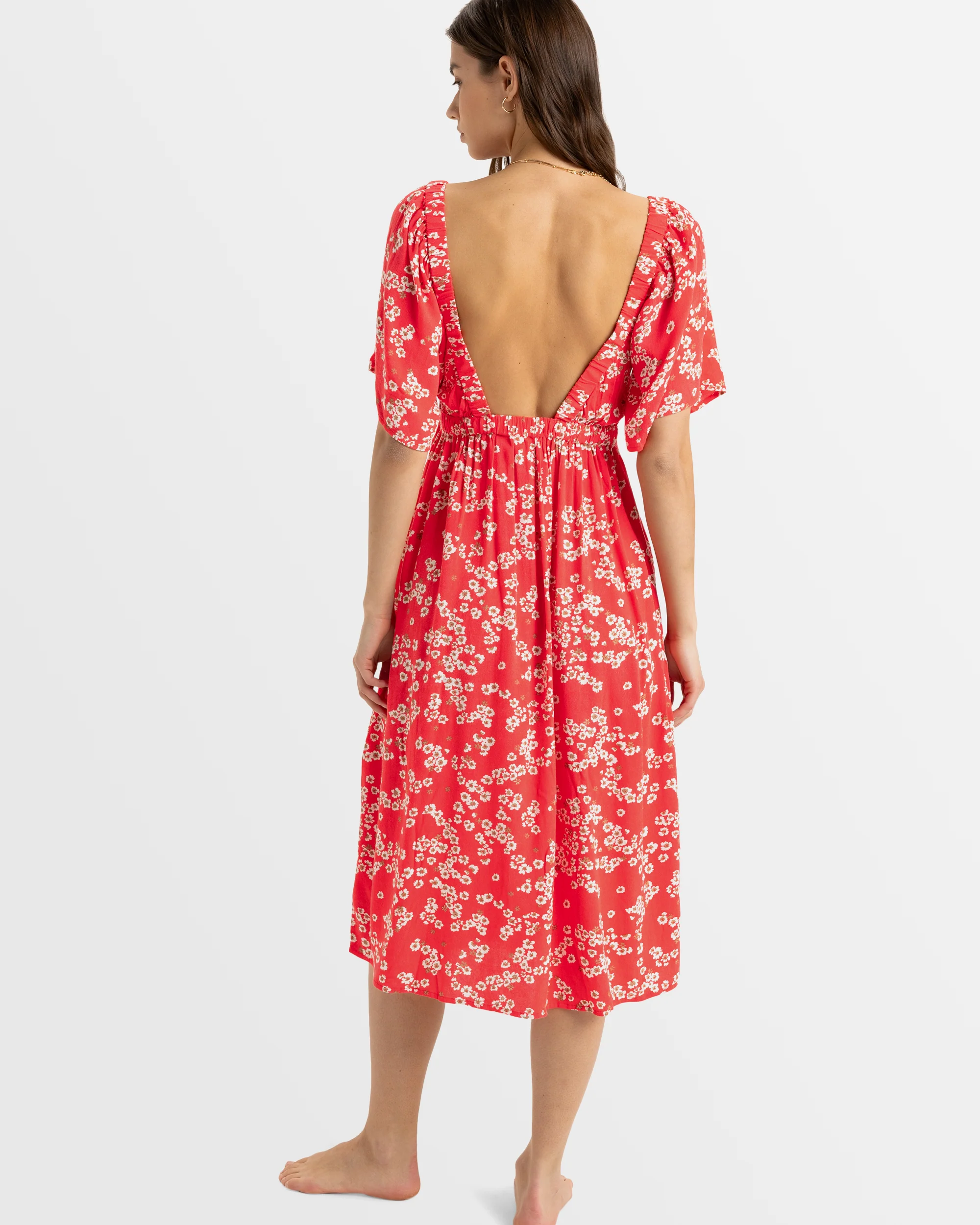 Womens Golden Dawn Midi Fit & Flare Dress - Image 3