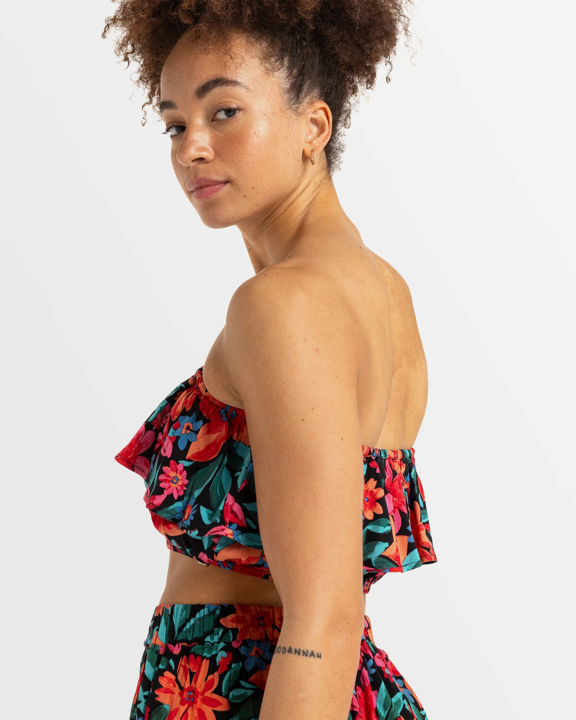 Womens Golden Tropic Printed Halter Top - Image 2