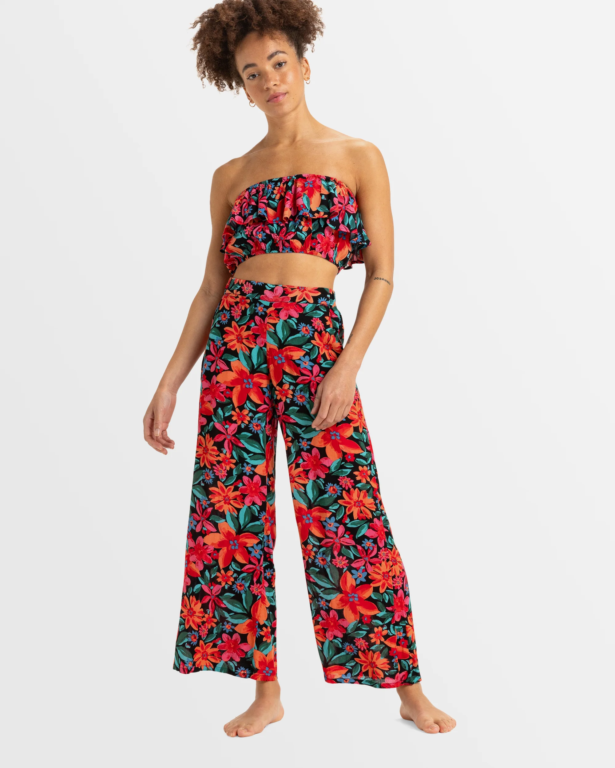 Womens Golden Tropic Printed Halter Top - Image 3