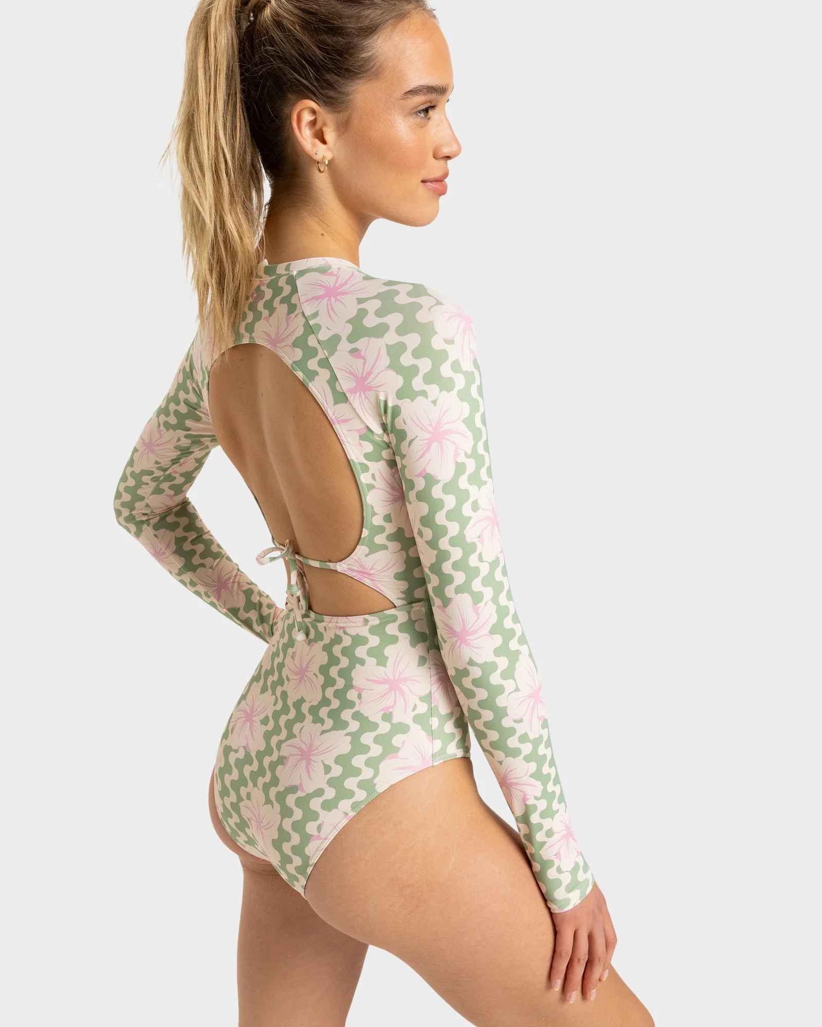 Womens Hibiscus Daze One Piece Swimsuit - Image 3