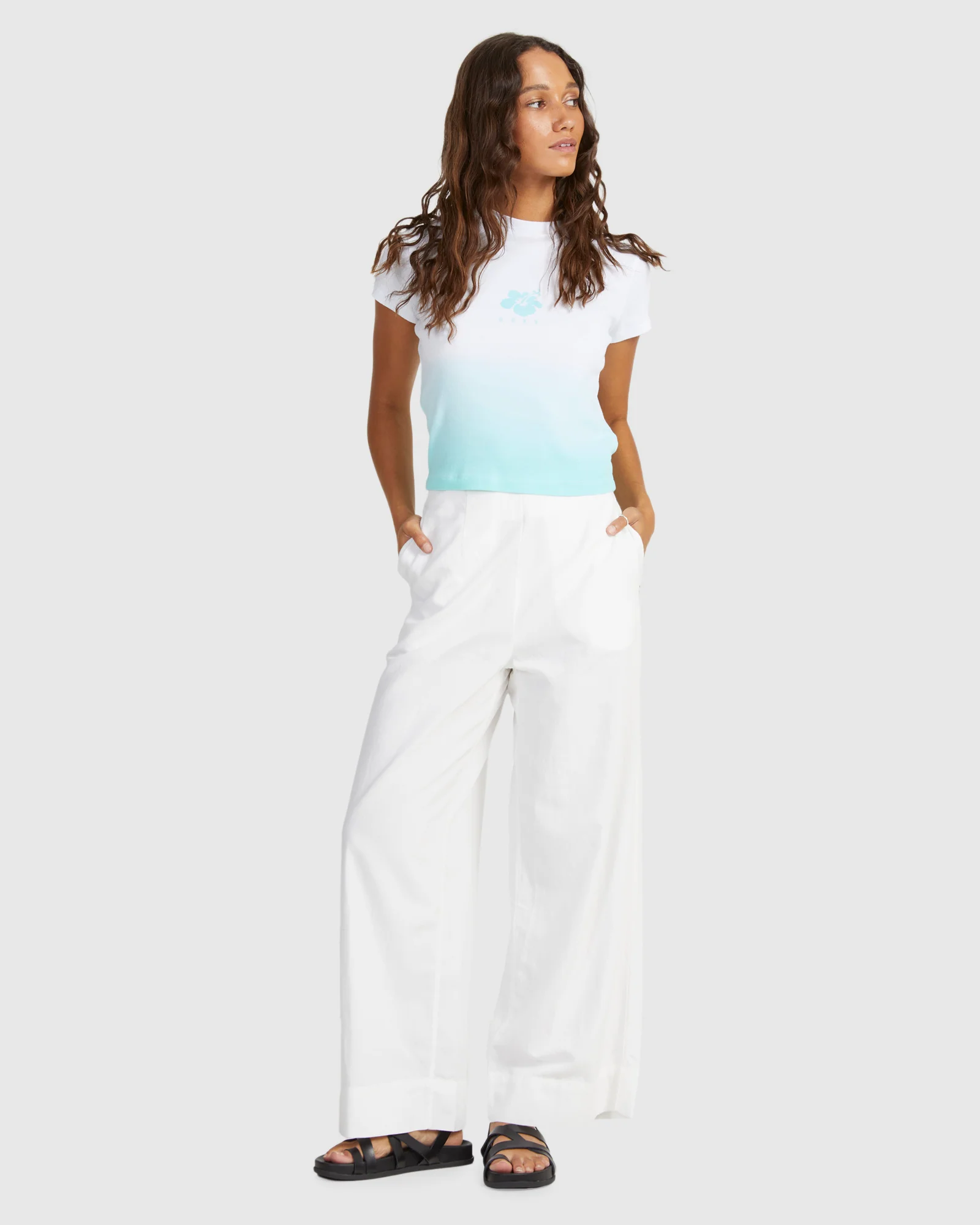 Womens Hibiscus Dip Baby T T-Shirt - Image 5