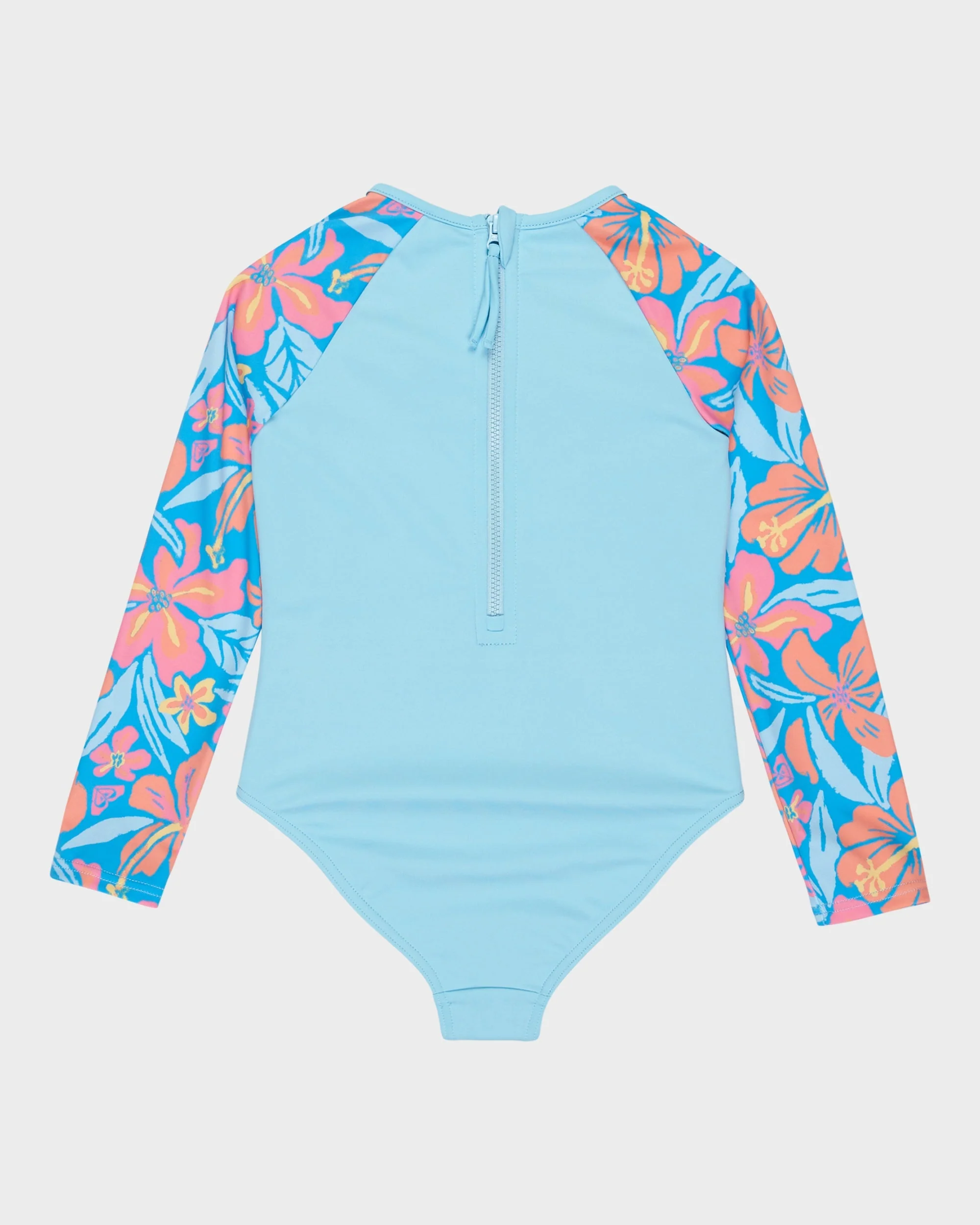 Girls 2-7 Hibiscus Hugs Long Sleeve Onesie Rash Vest - Image 2
