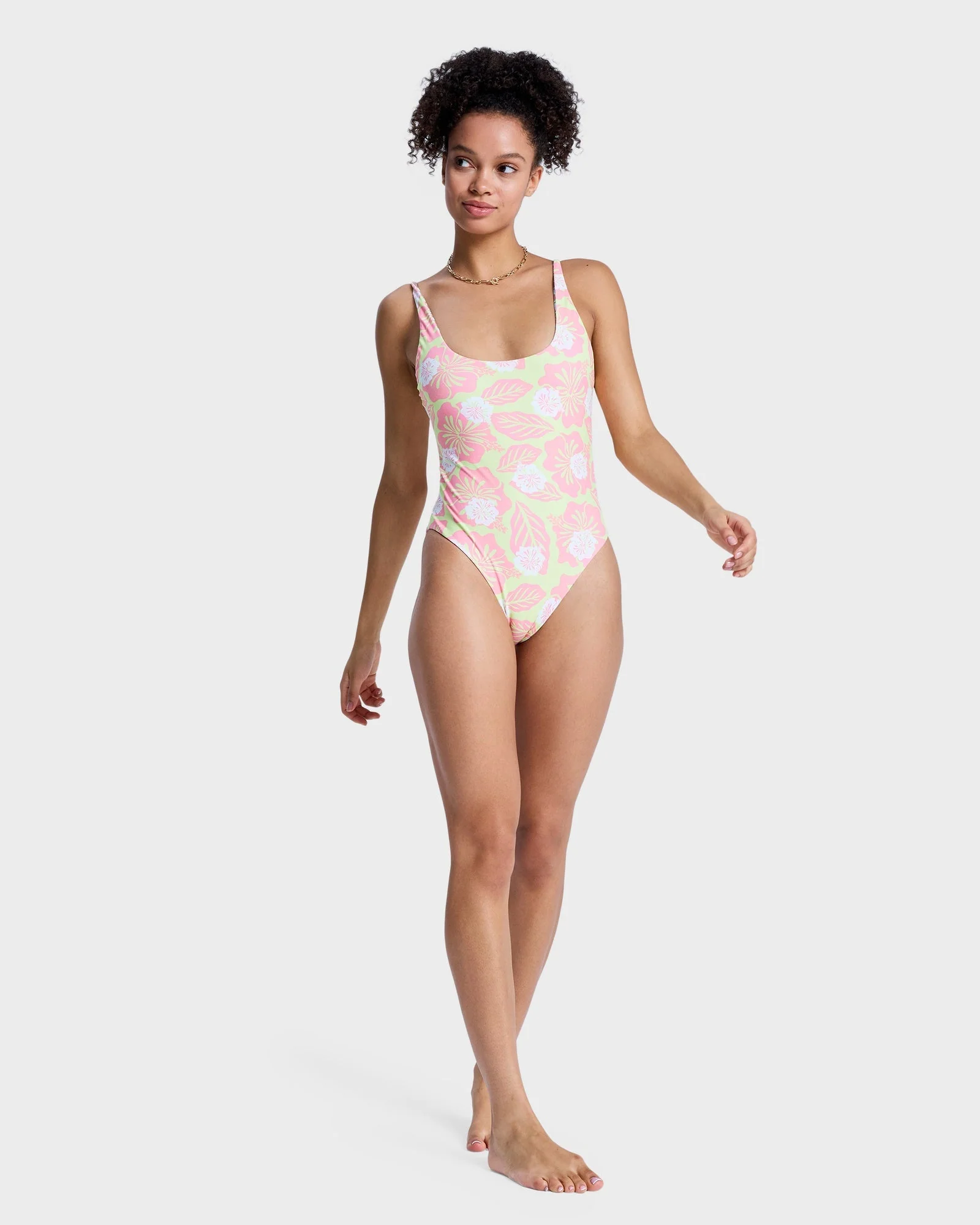 Womens Reversible Hibiscus Hype One Piece Swimsuit - Image 11