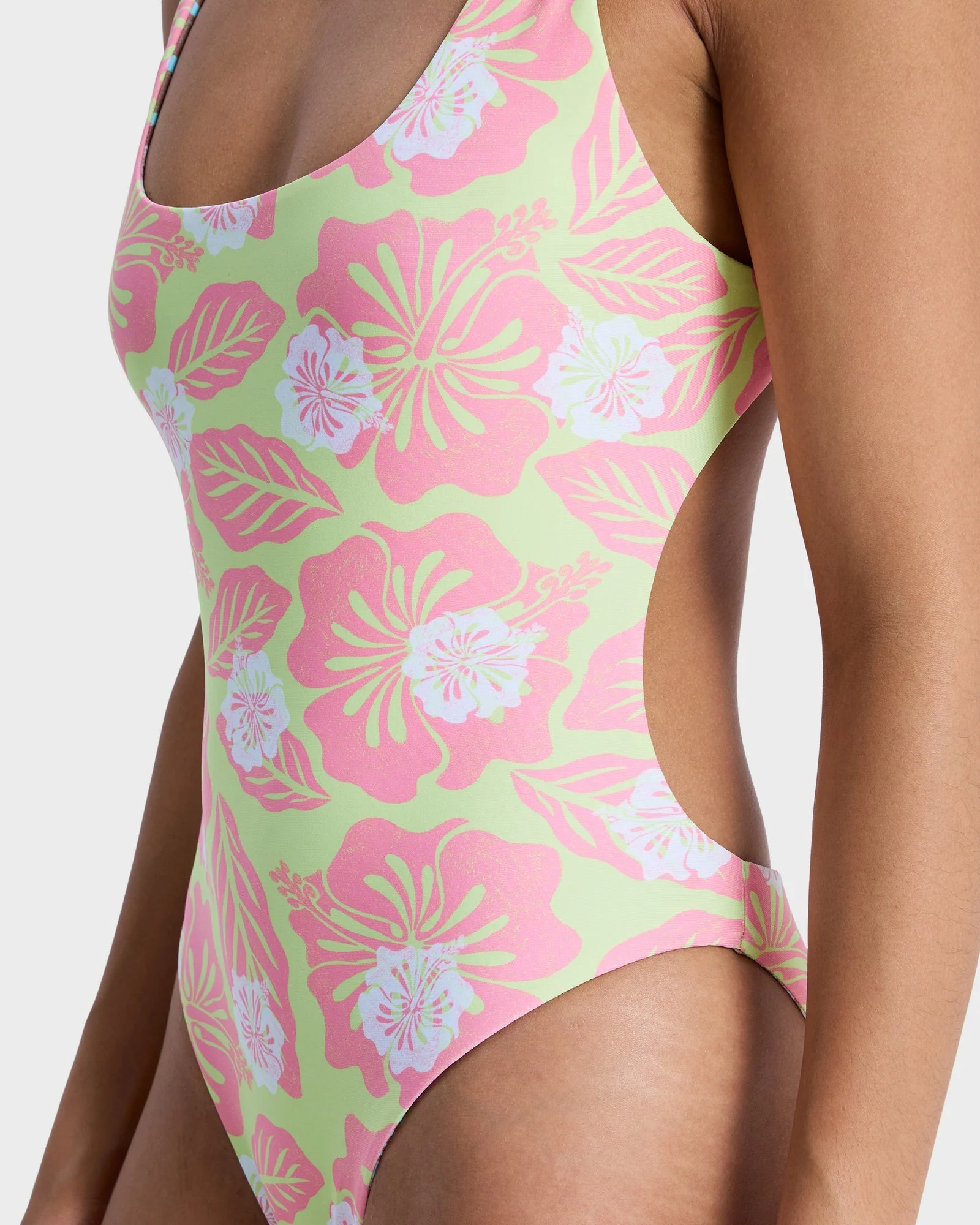 Womens Reversible Hibiscus Hype One Piece Swimsuit - Image 9