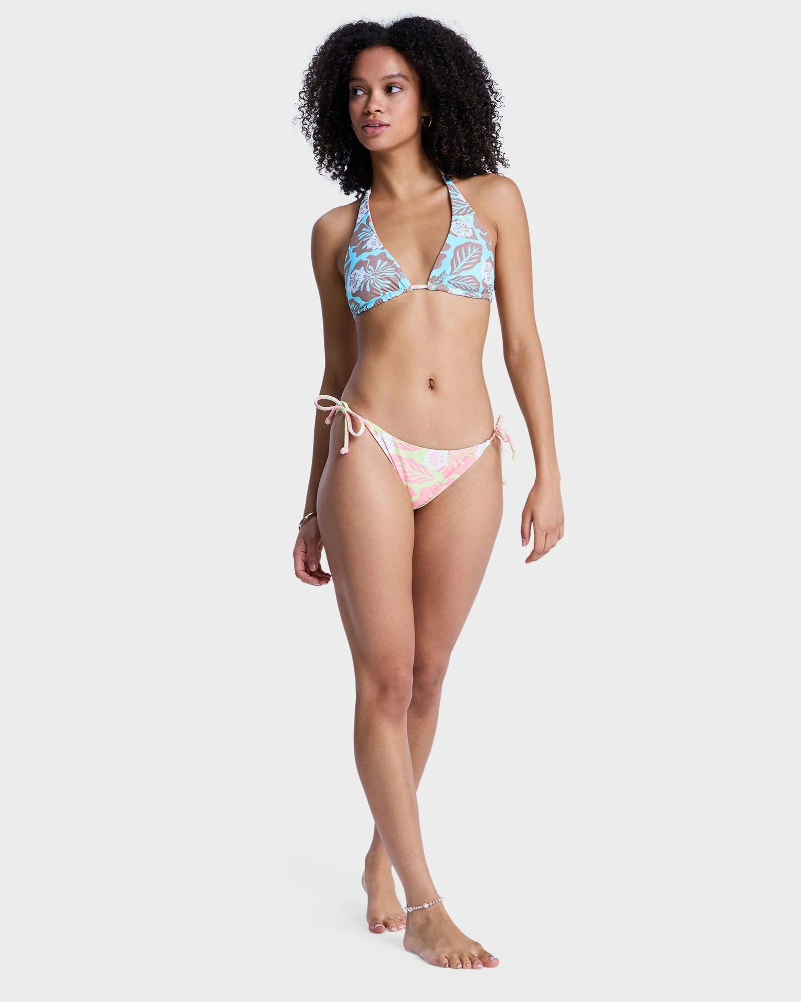 Womens Reversable Hibiscus Tie Moderate Bikini Bottom - Image 7