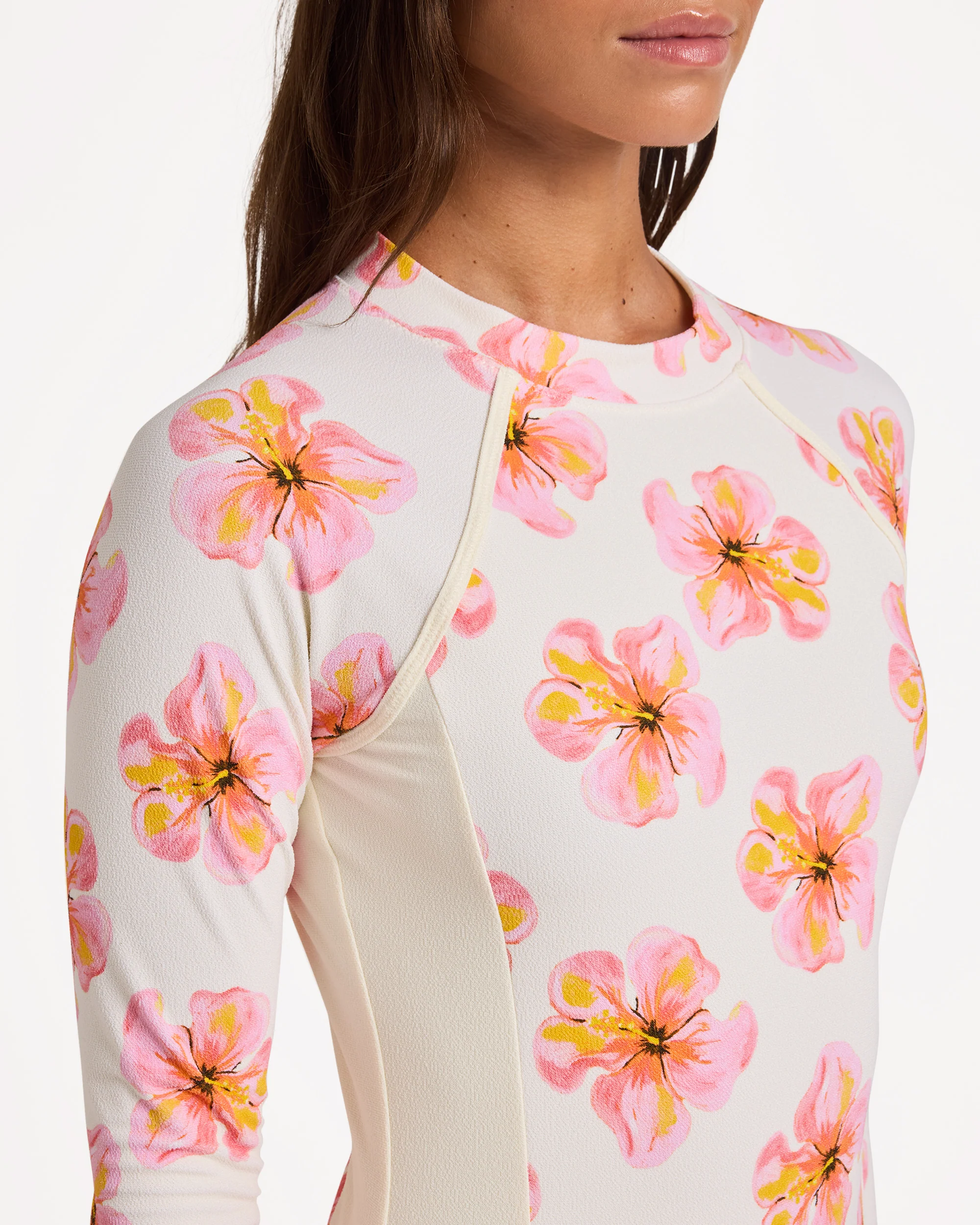 Womens Hibiscus Long Sleeve One Piece - Image 5