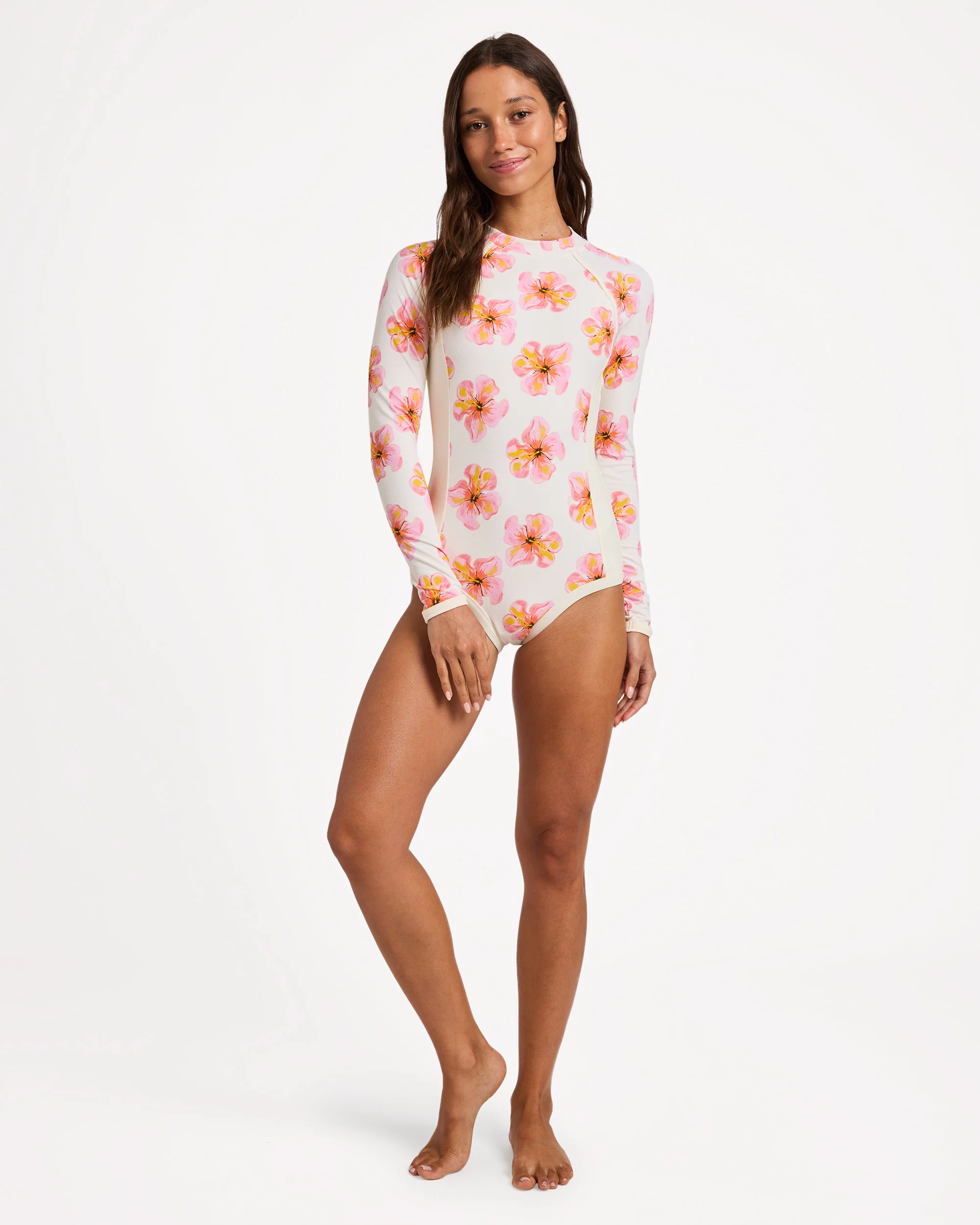 Womens Hibiscus Long Sleeve One Piece - Image 6