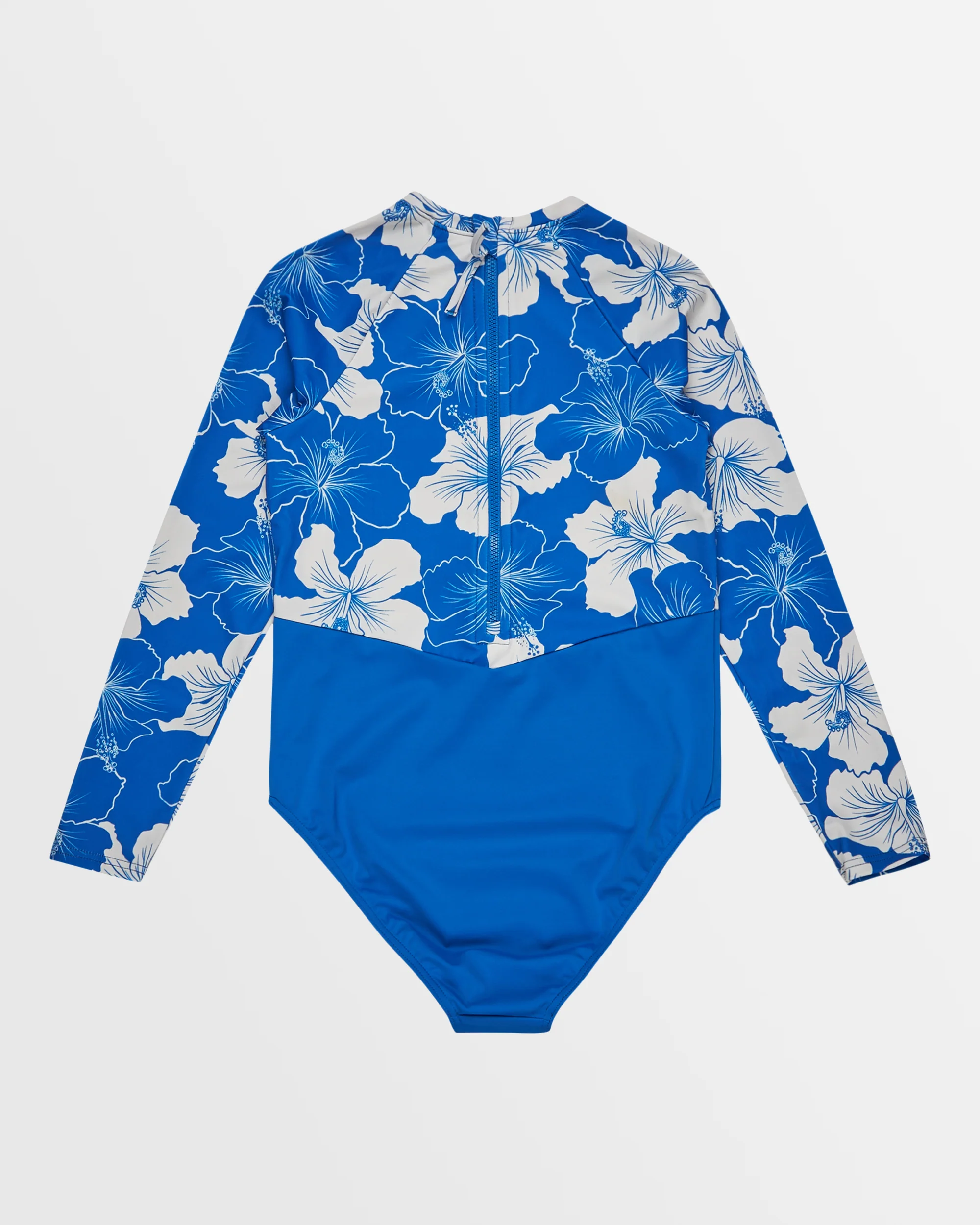 Girls 8-16 Hippy Hibiscus Long Sleeve One-Piece Swimsuit - Image 2
