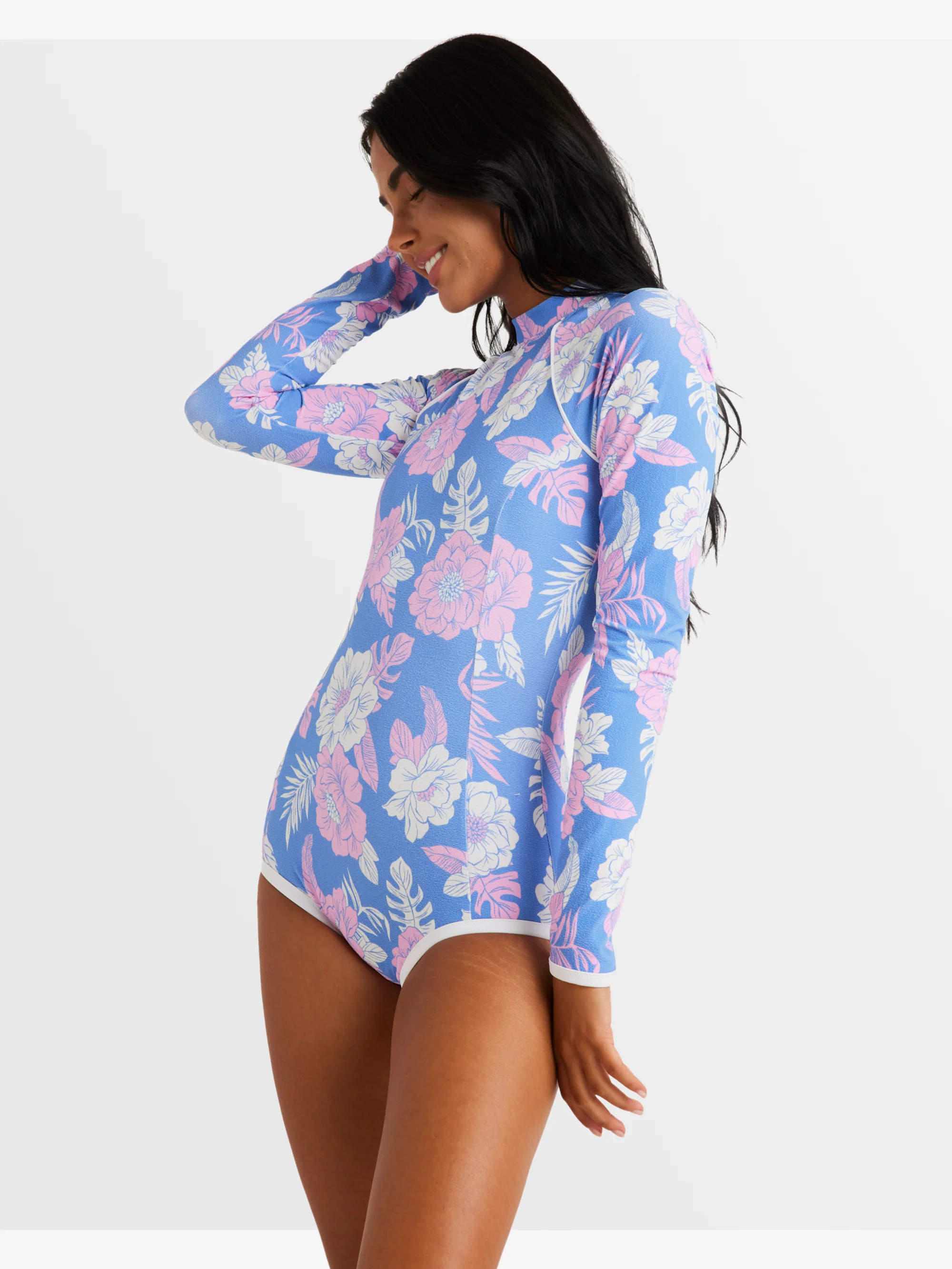 Womens Hollow Trees Long Sleeve One Piece Swimsuit - Image 2