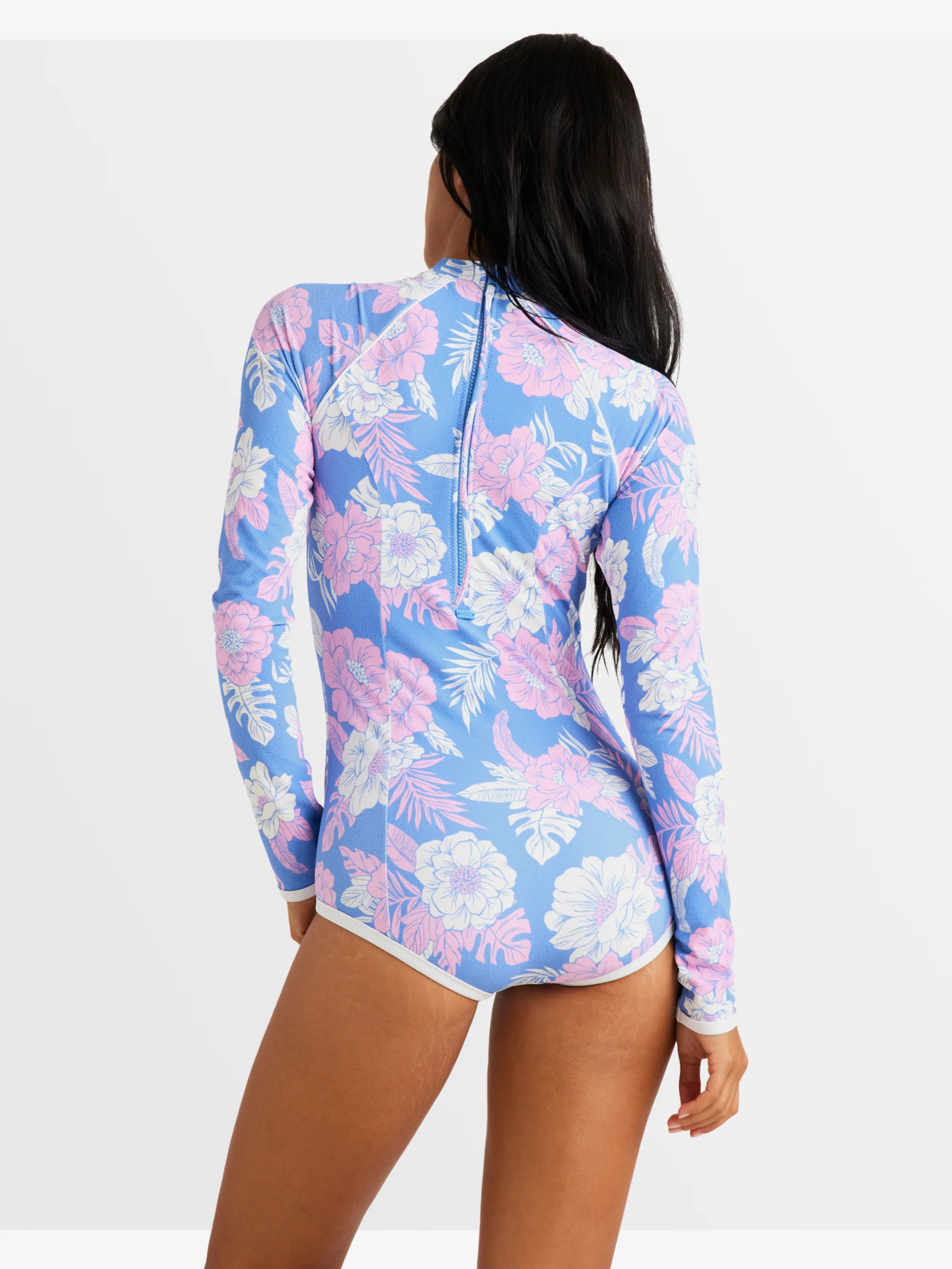 Womens Hollow Trees Long Sleeve One Piece Swimsuit - Image 3