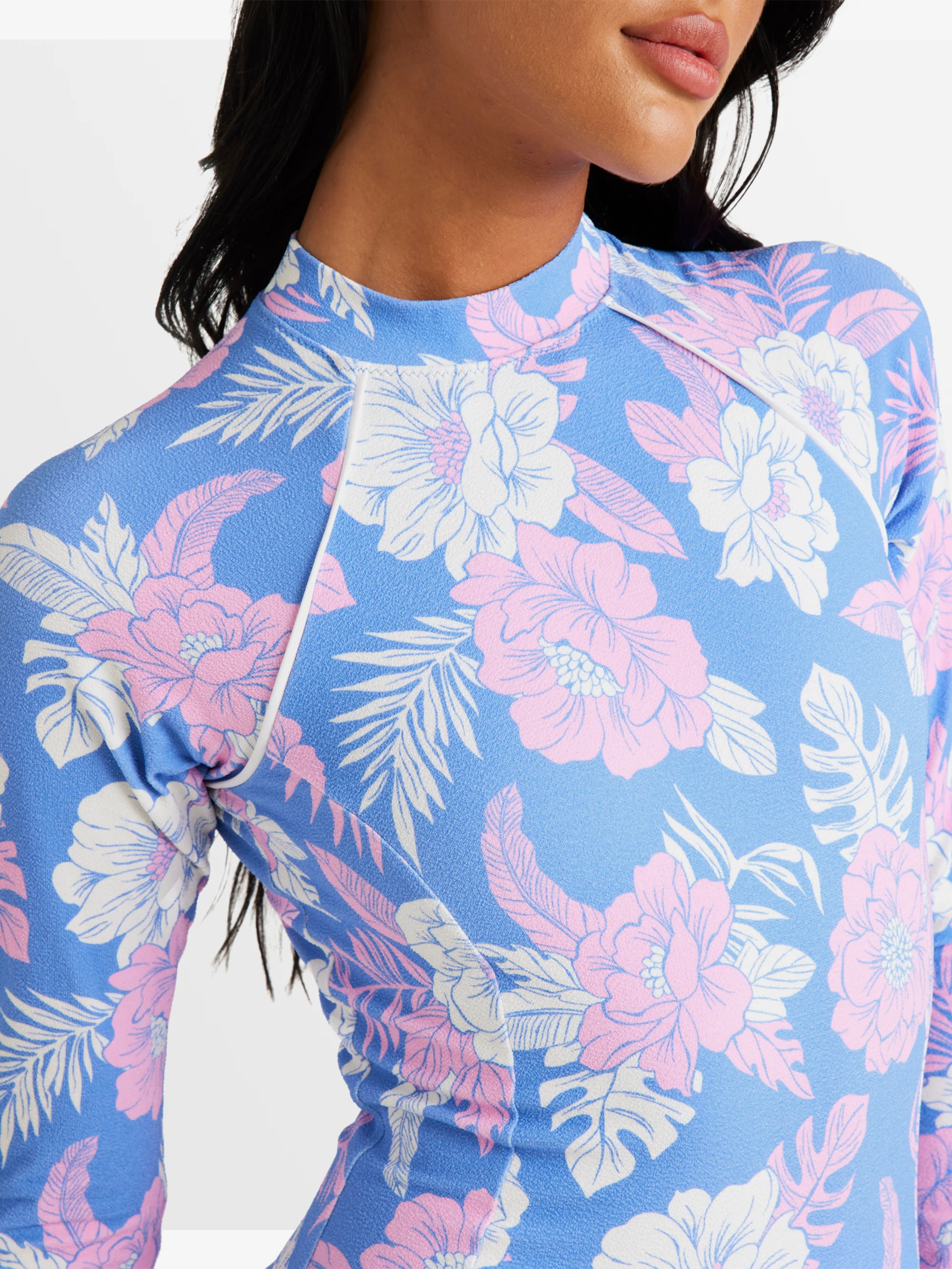 Womens Hollow Trees Long Sleeve One Piece Swimsuit - Image 4