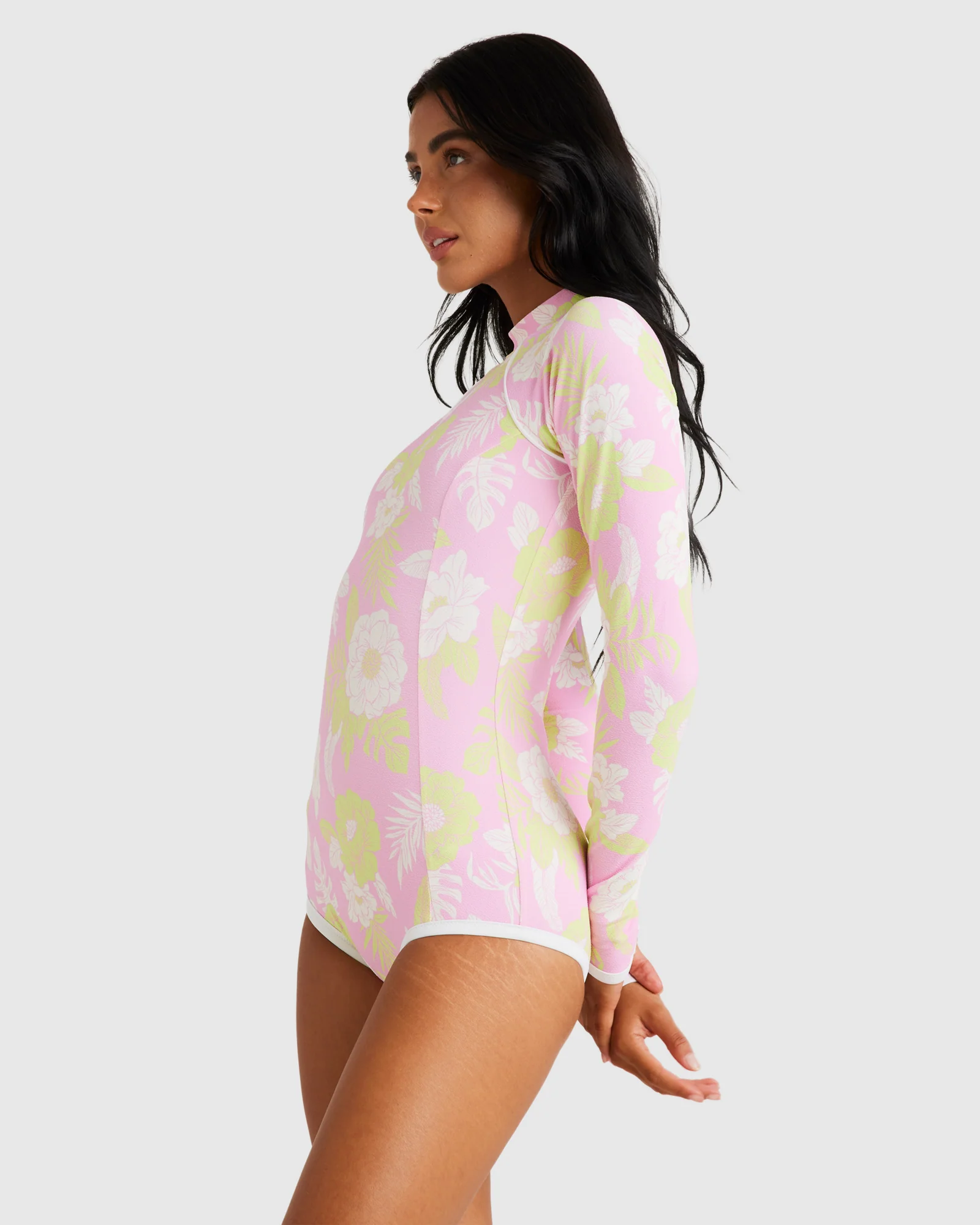 Womens Hollow Trees Long Sleeve One Piece Swimsuit - Image 3