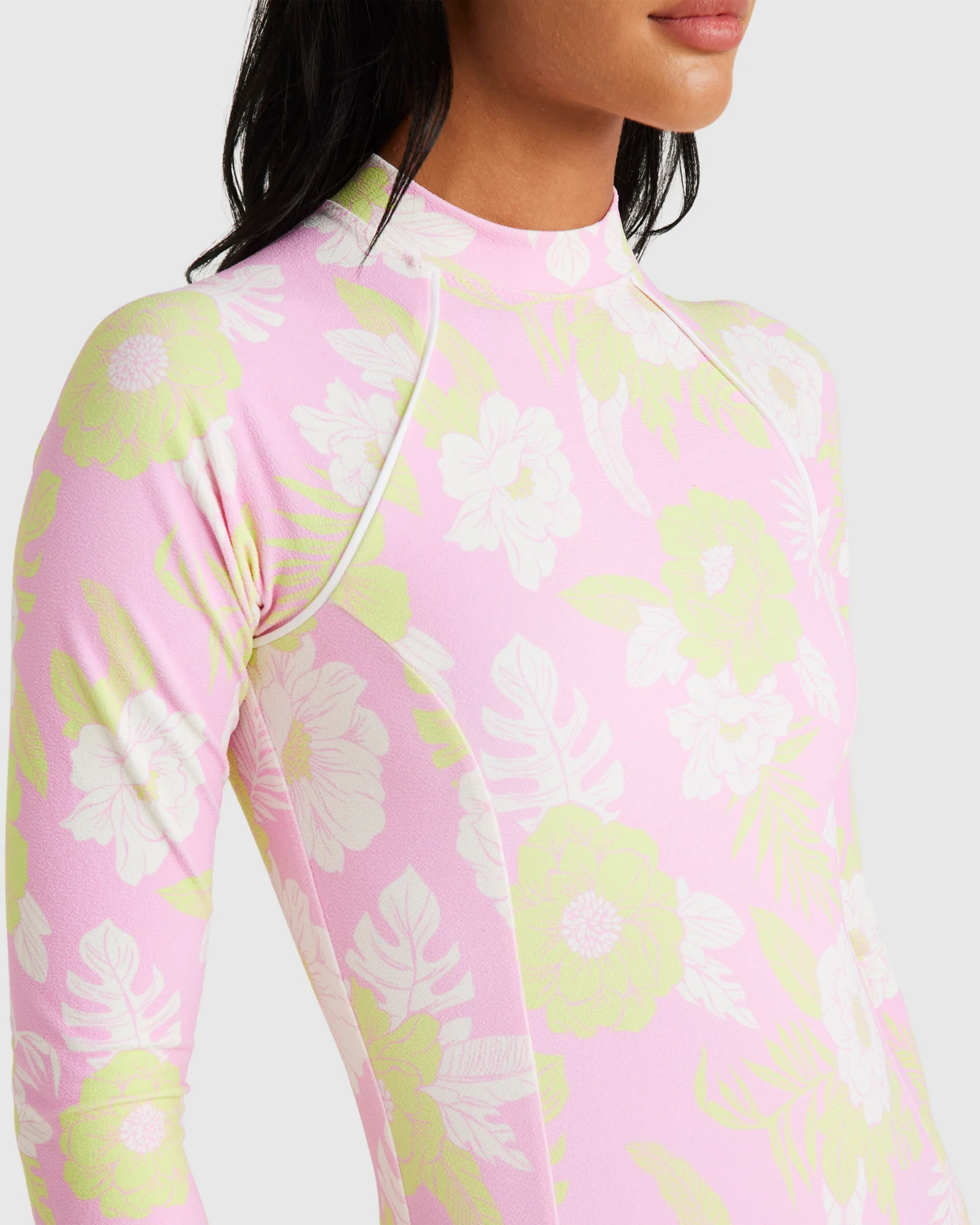 Womens Hollow Trees Long Sleeve One Piece Swimsuit - Image 5