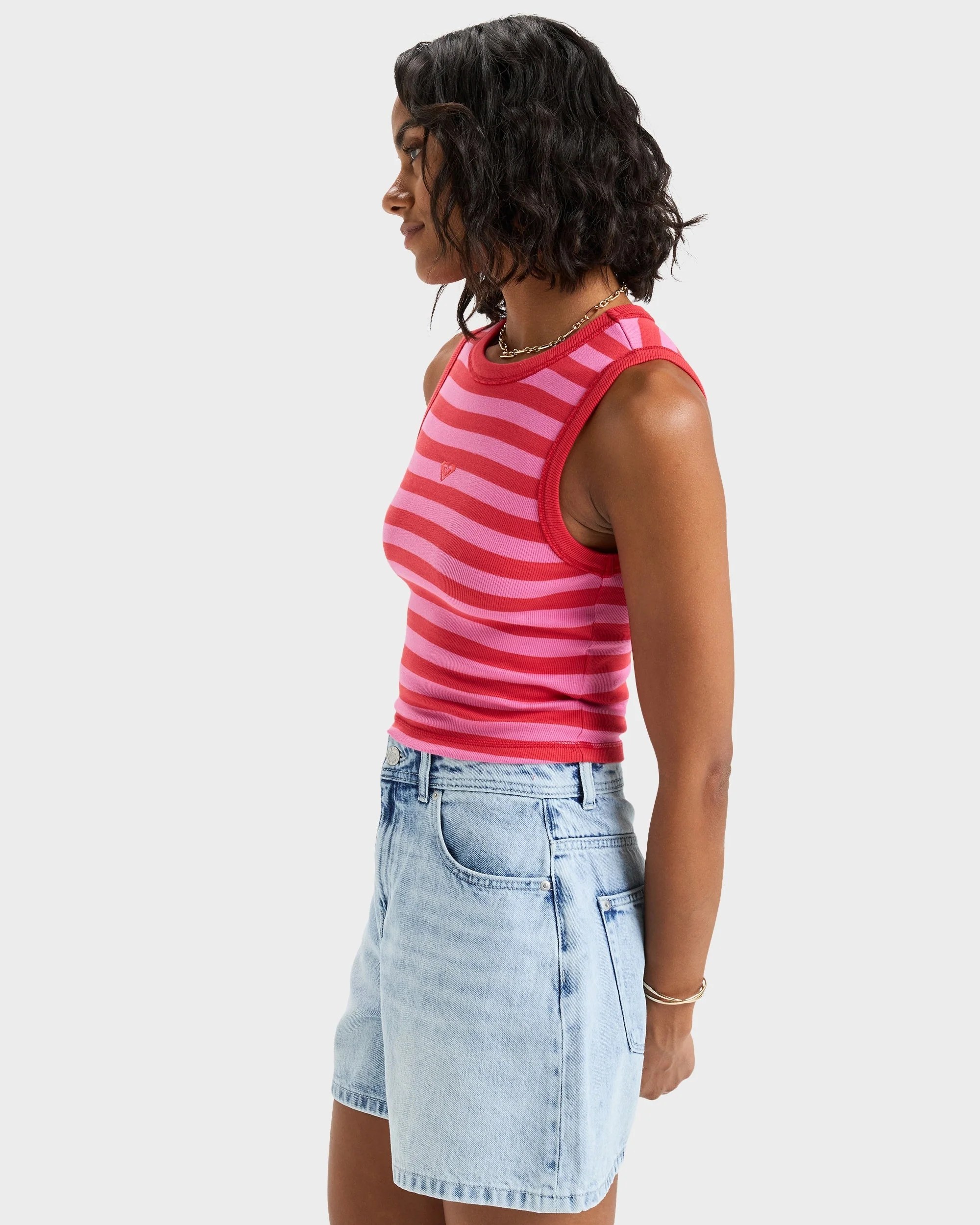 Womens Iconic Days Stripes Tank Top - Image 2