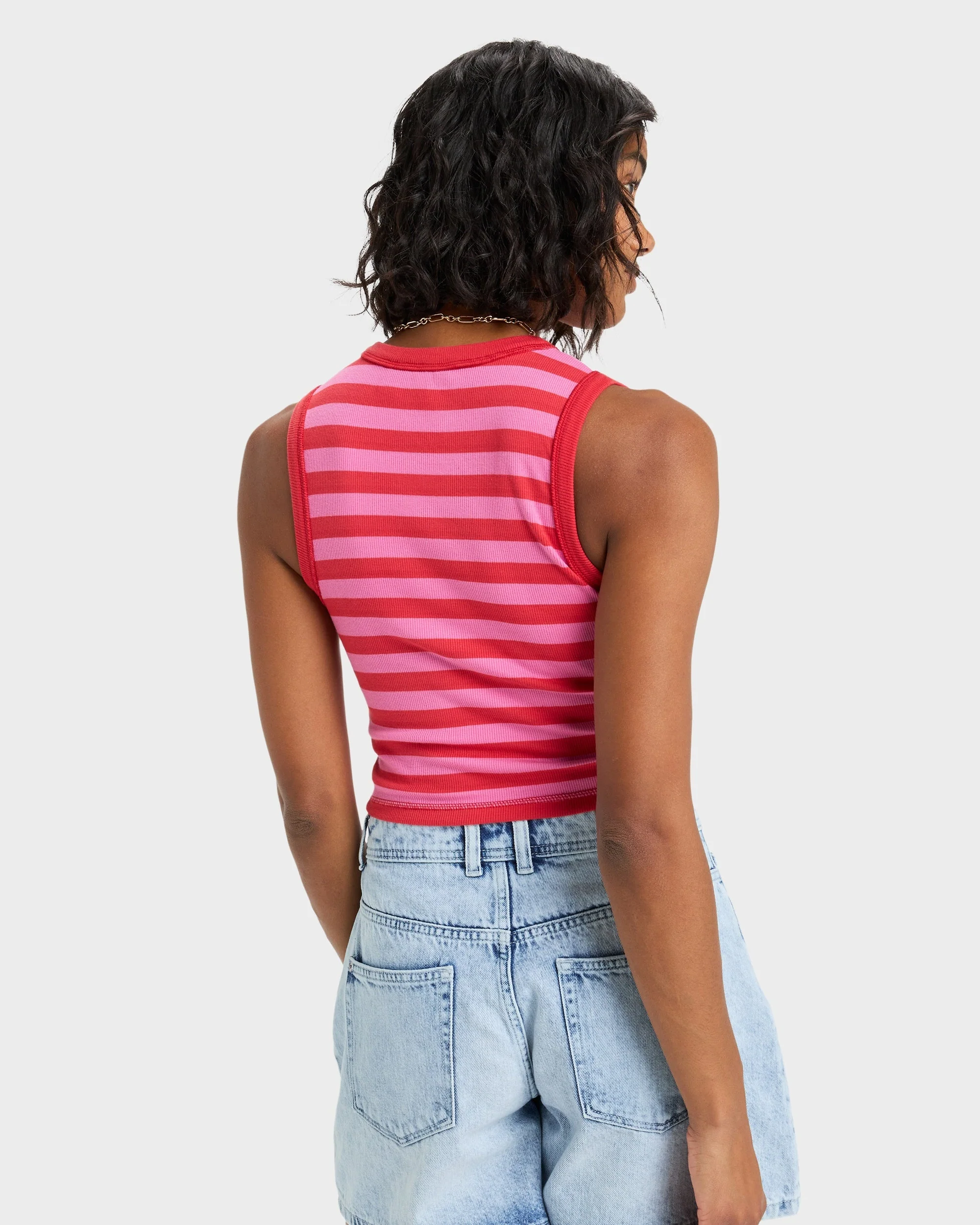 Womens Iconic Days Stripes Tank Top - Image 3